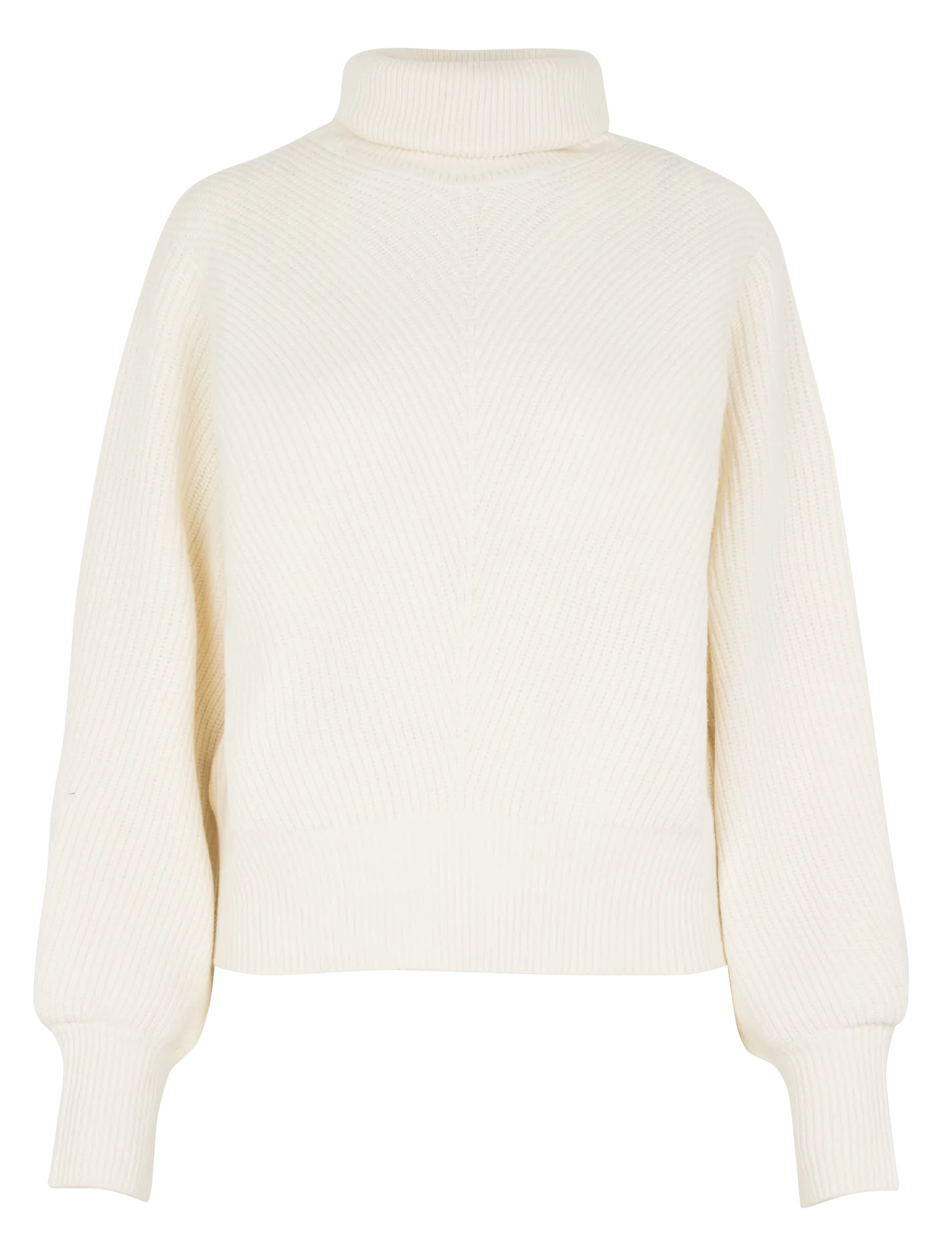 Weiter Rollkragenpullover aus Merinowolle Weiss MARTIA