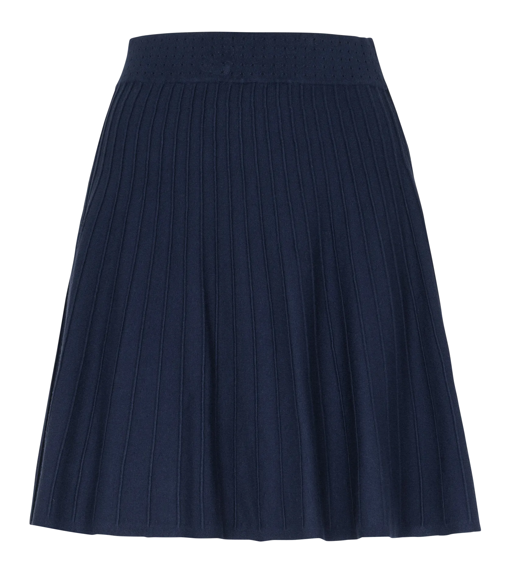 Kurzer, ausgestellter Strickrock Blau JAVA