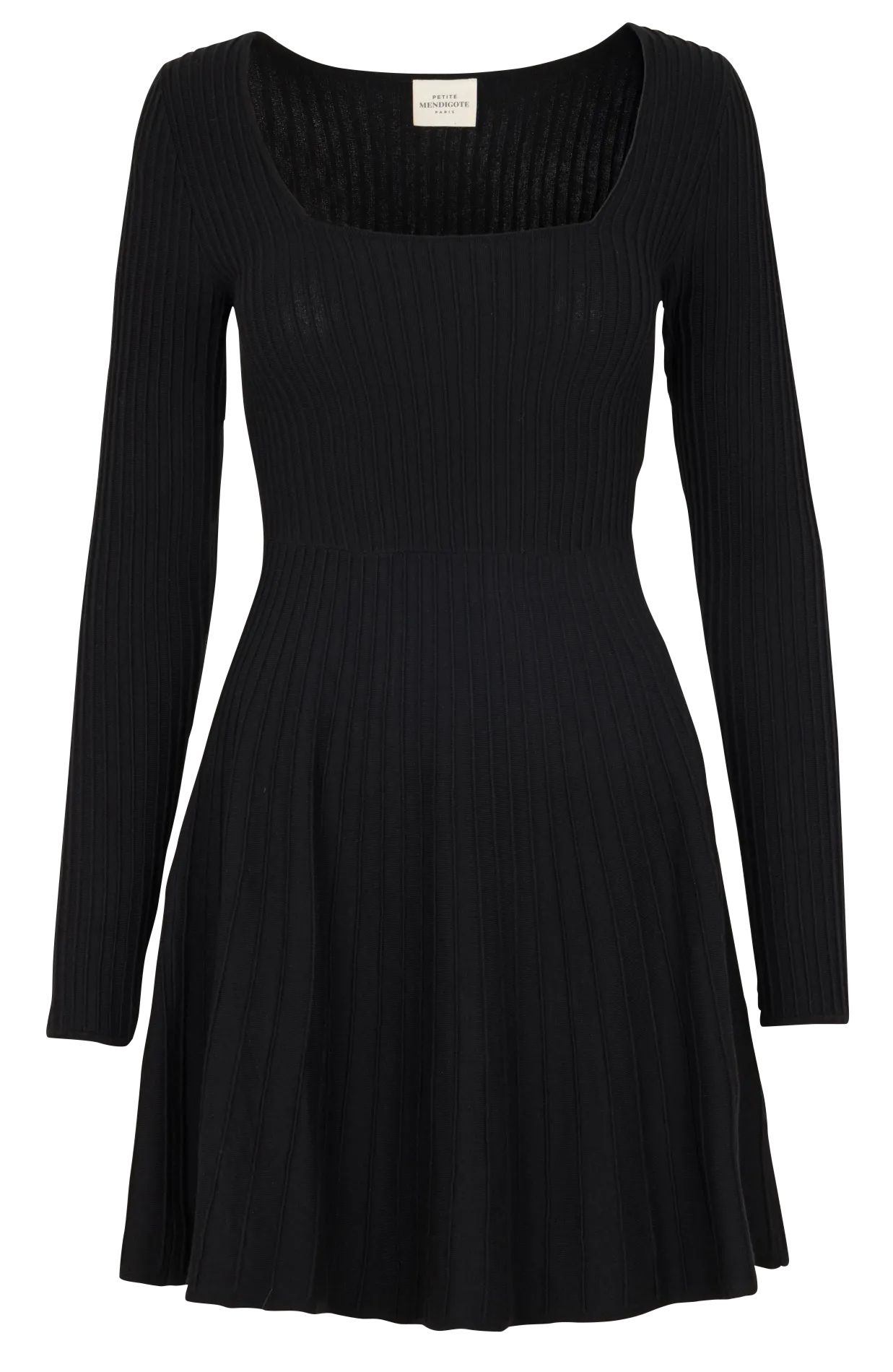 Kurzkleid mit eckigem Ausschnitt Schwarz RENNES