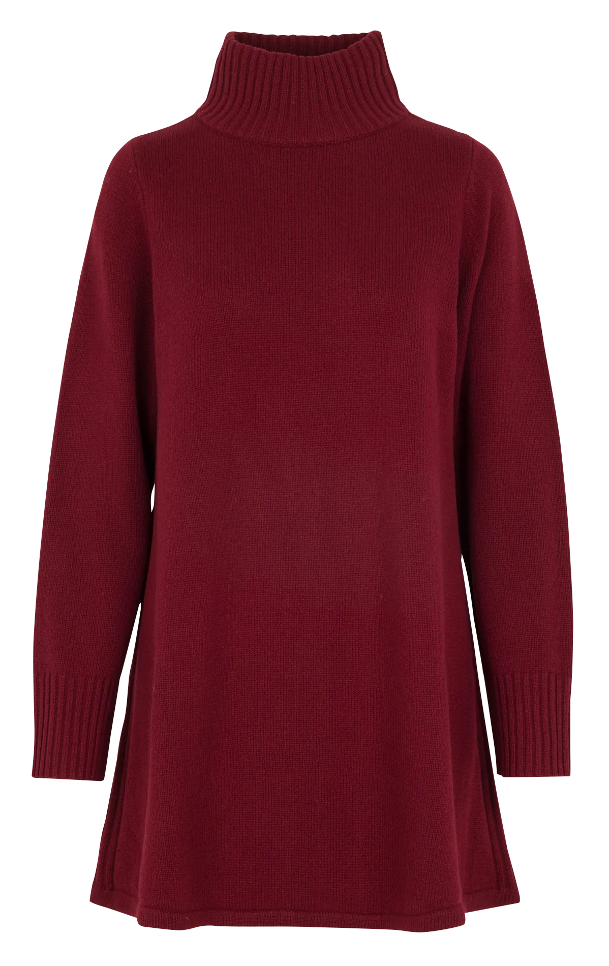 Kurzes Kleid mit Stehkragen aus Merinowolle Rot ROXANE