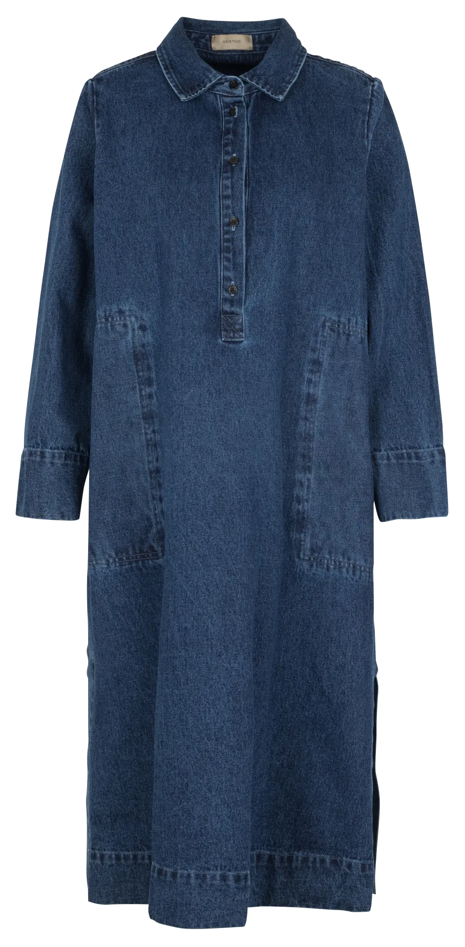 Midi-Kleid mit klassischem Denim-Kragen Blau DABRIA