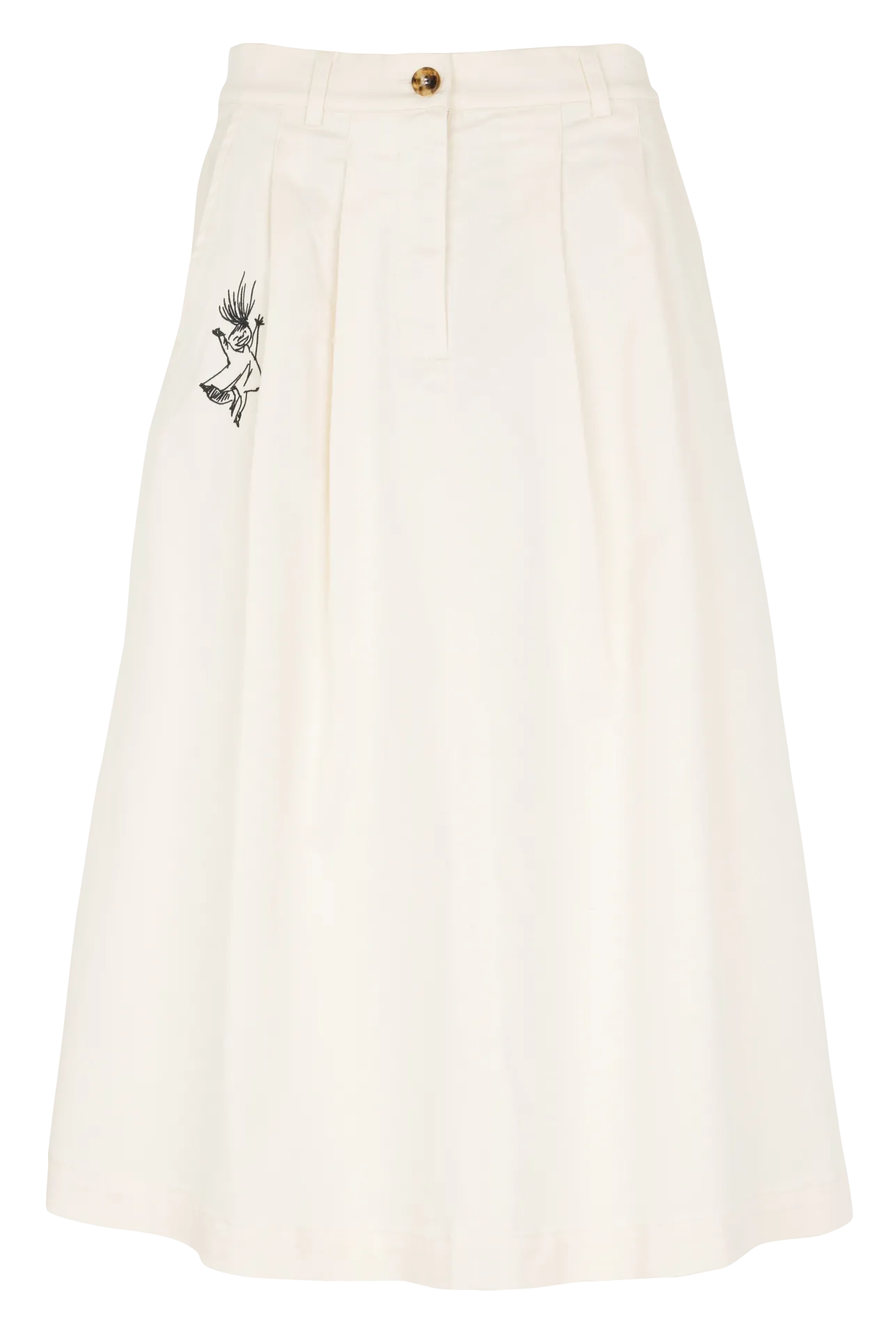 Midirock aus Baumwoll-Mix Weiss MOOMIN