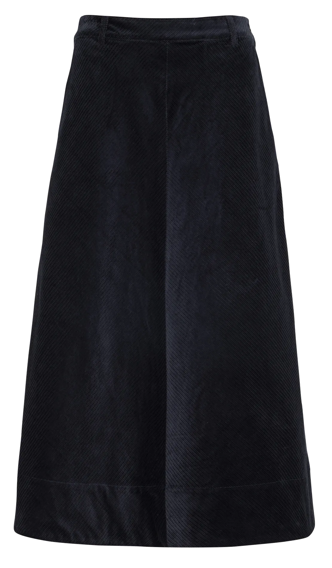 Midi-Rock aus geripptem Samt Blau PRYMA