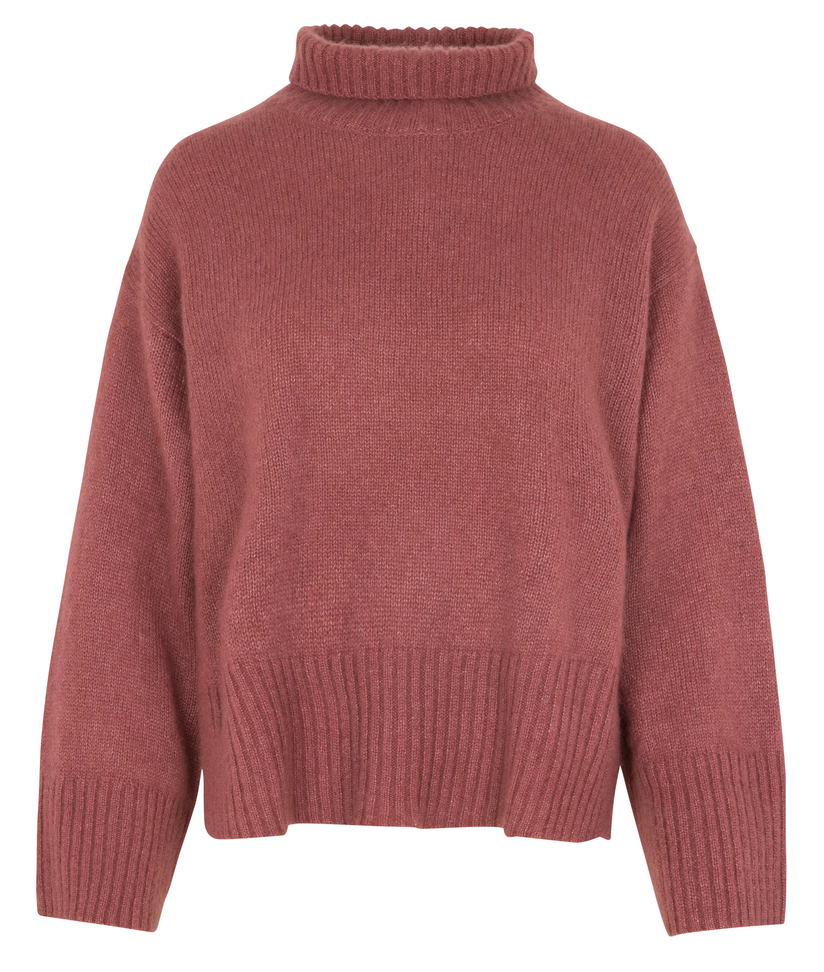 Weiter Rollkragenpullover aus Kaschmir und Seide Rosa KLARA