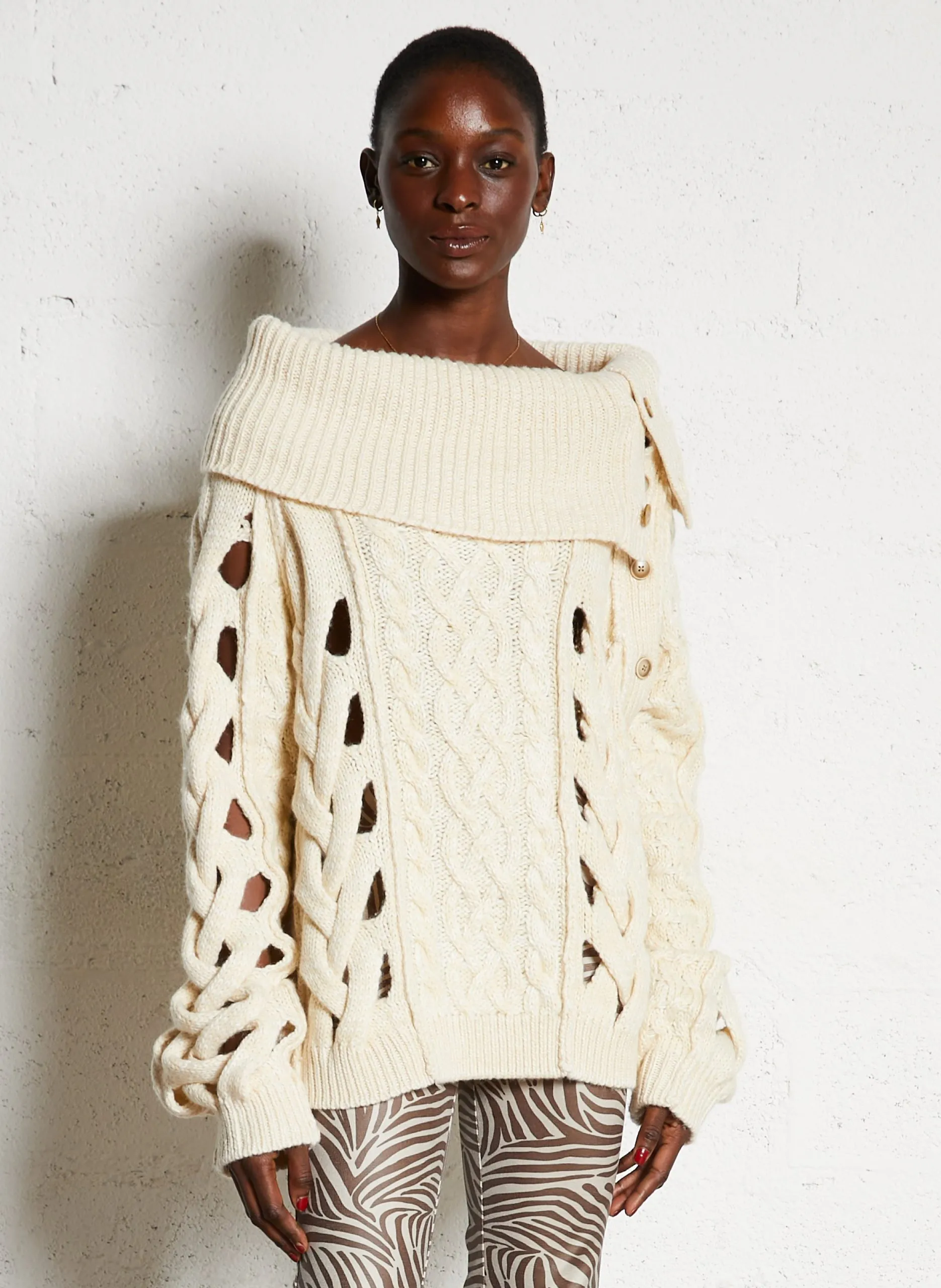 Oversize-Strickpullover Beige MANA