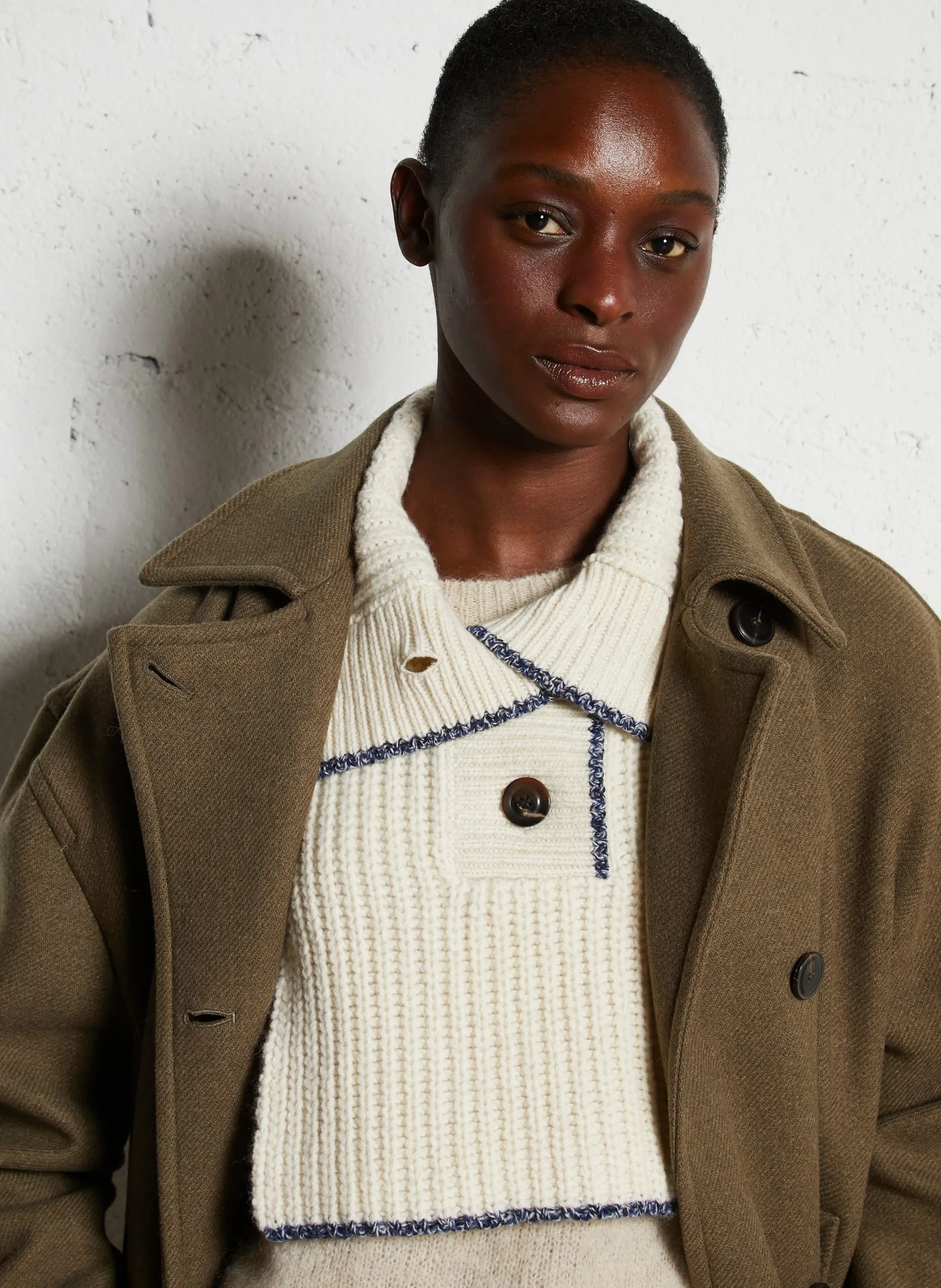 Abnehmbarer Wollhochkragen Beige N°213