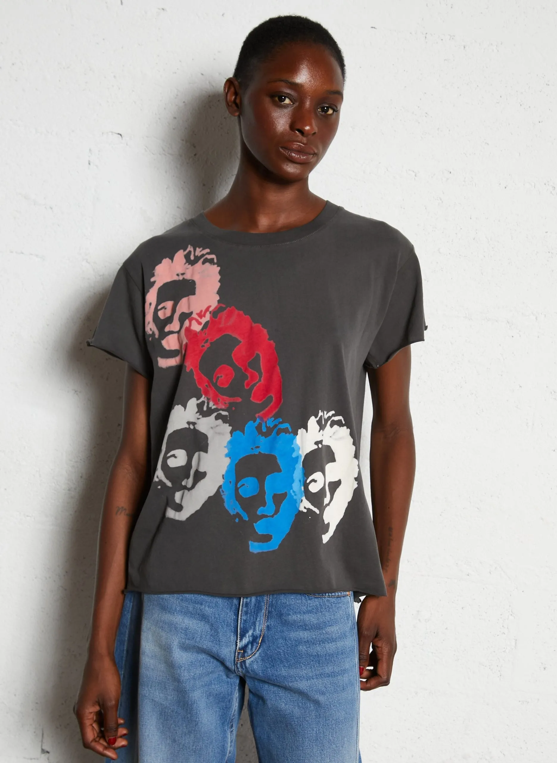 Rundhals-T-Shirt aus Bio-Baumwolle Grau TULUM