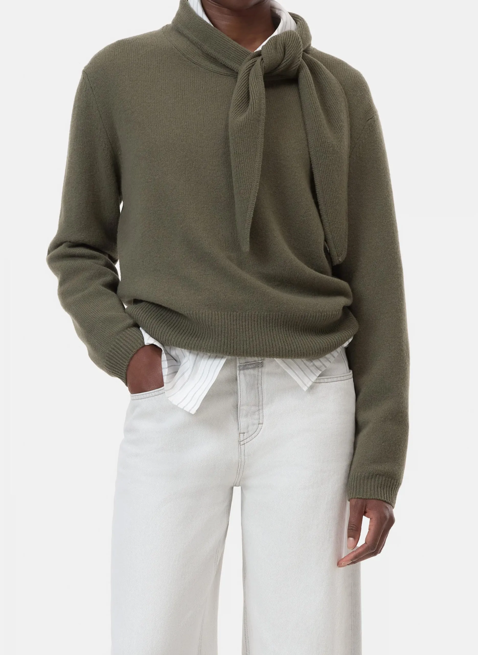 Oversize-Pullover aus Wolle Grun