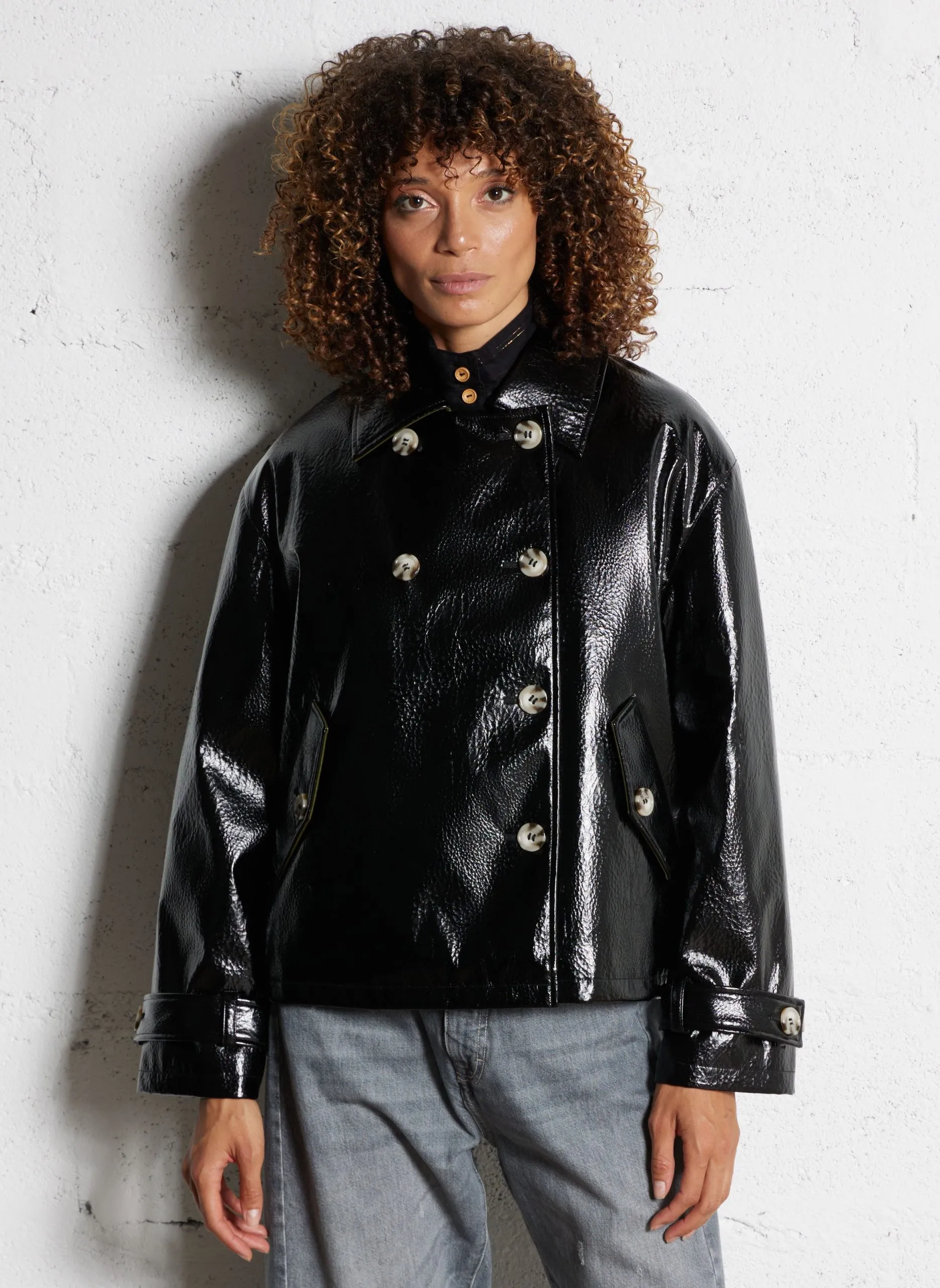 Blouson mit klassischem Kragen Schwarz VANNI