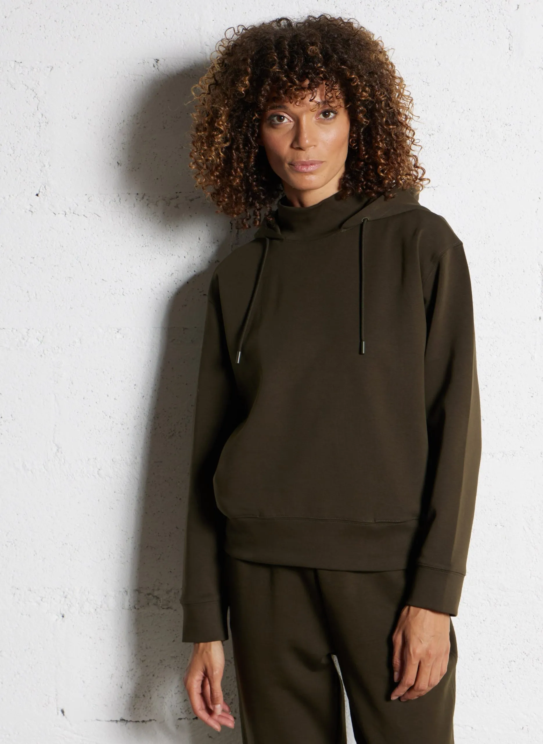 Rundhals-Sweatshirt aus Baumwoll-Mix Khaki FREJA