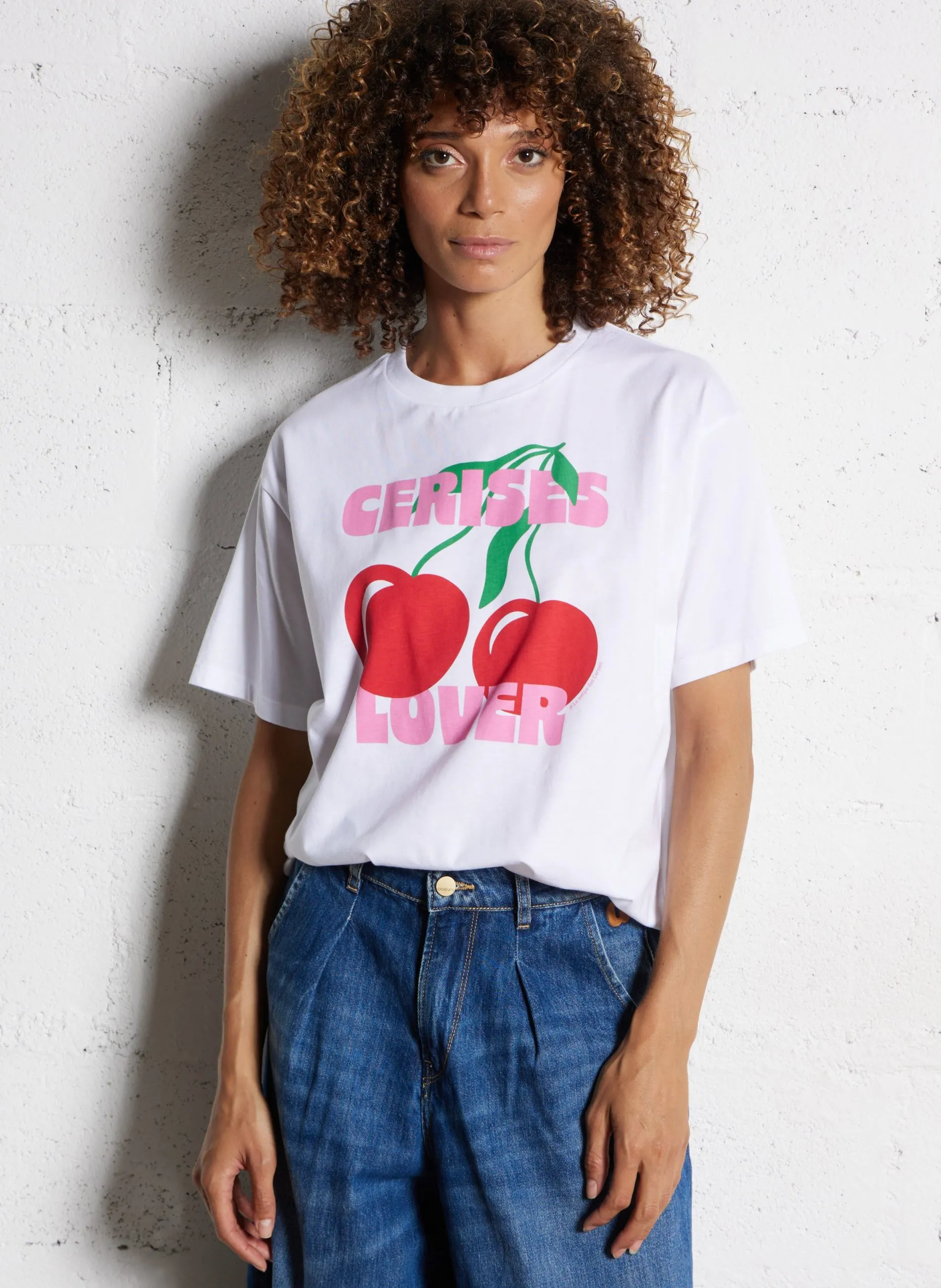 Baumwoll-Pullover mit Rundhalsausschnitt Weiss SPEARS