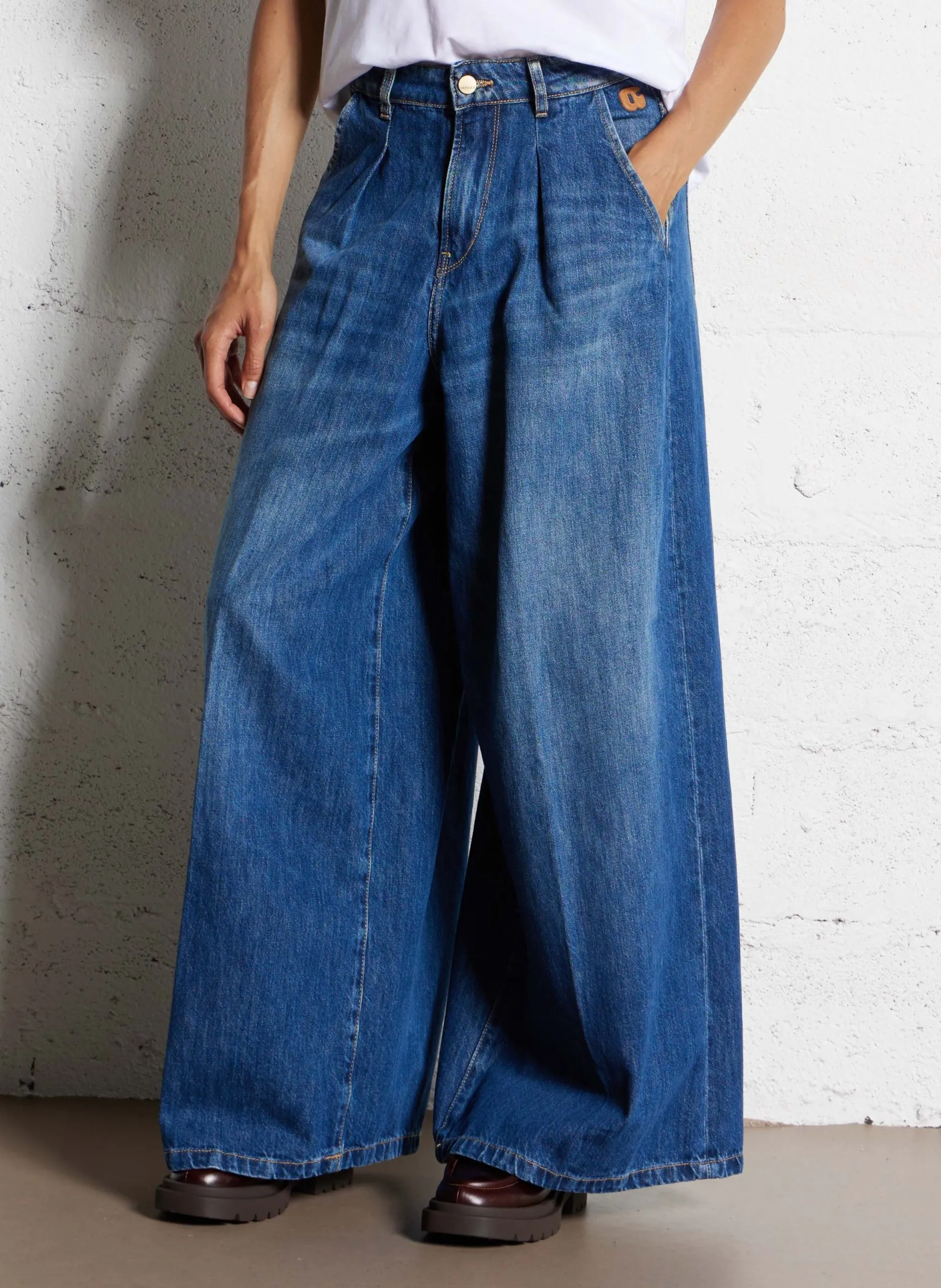 Weit geschnittene Jeans - aus Baumwolle Blau LOUVY