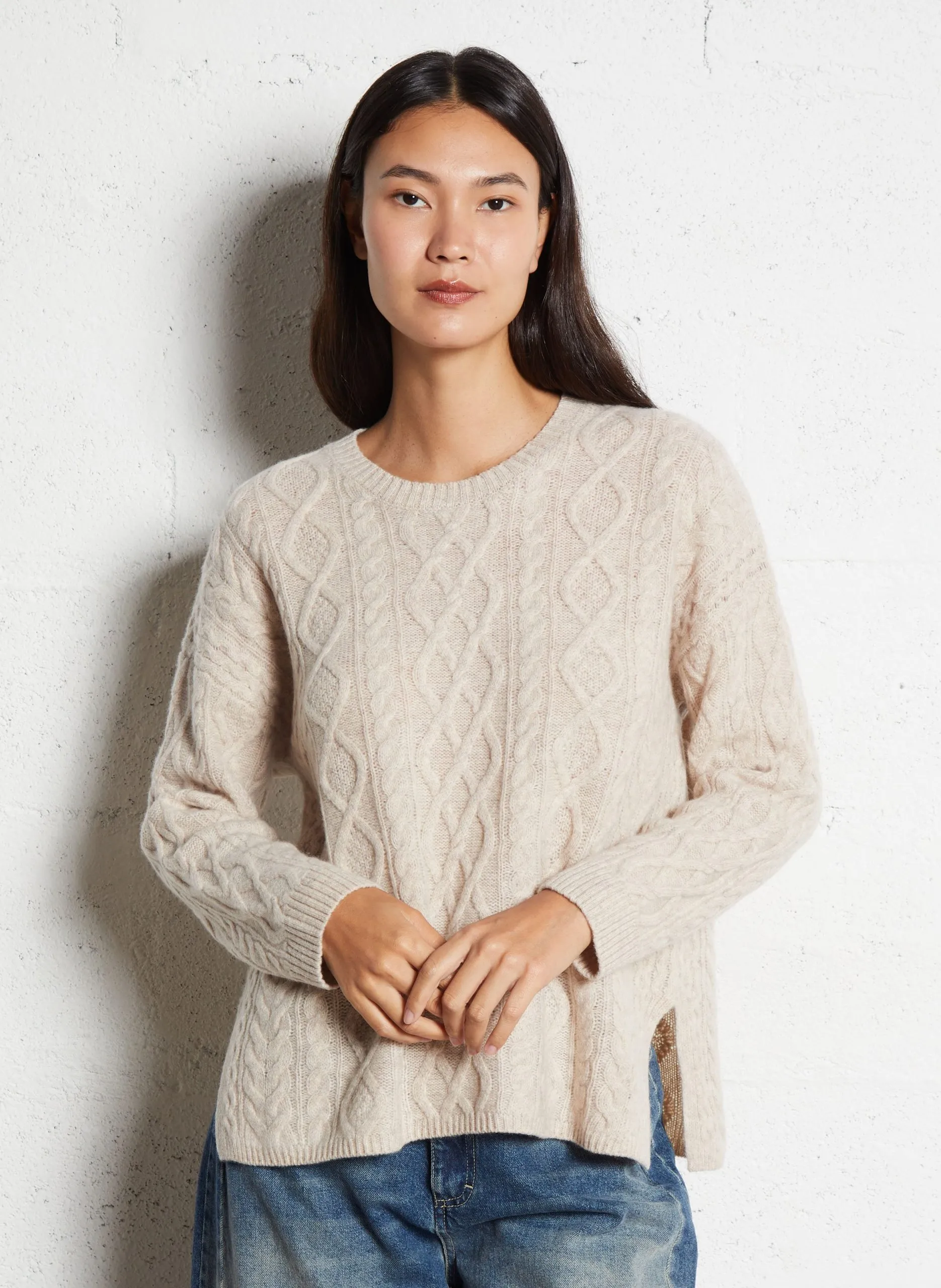 Oversize-Pullover aus Wolle Beige PAYS