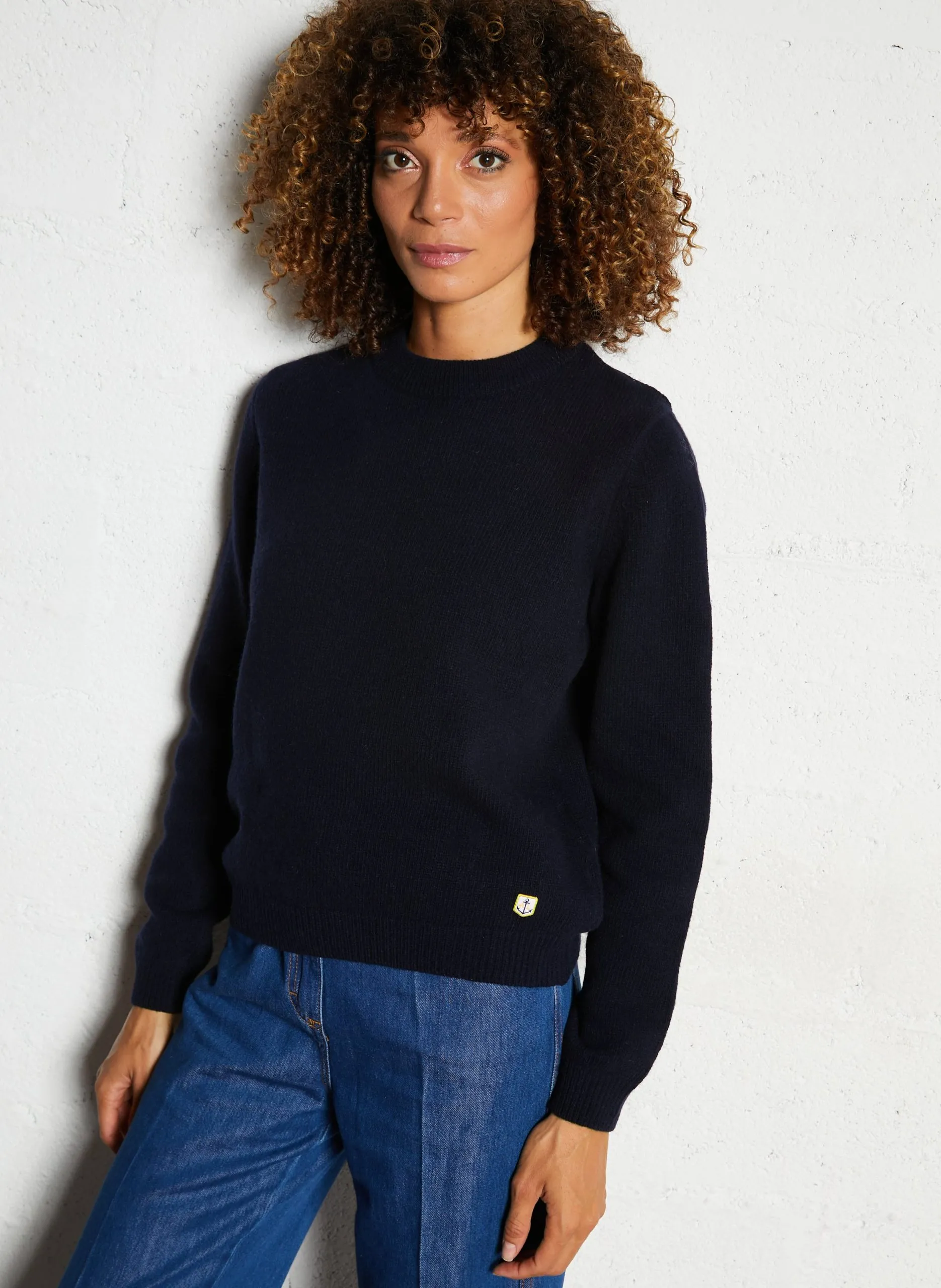 Gerader Rundhalsausschnitt-Pullover aus Wollmischung Blau HERITAGE