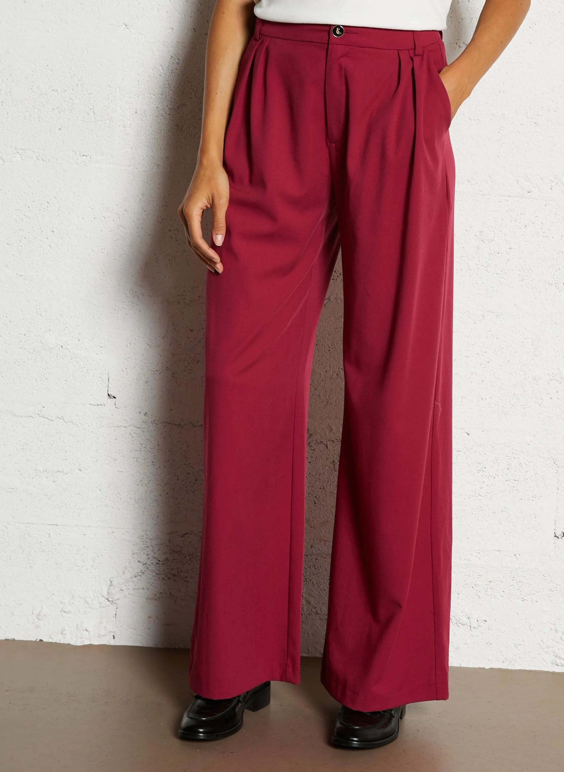Weite Anzughose Rosa