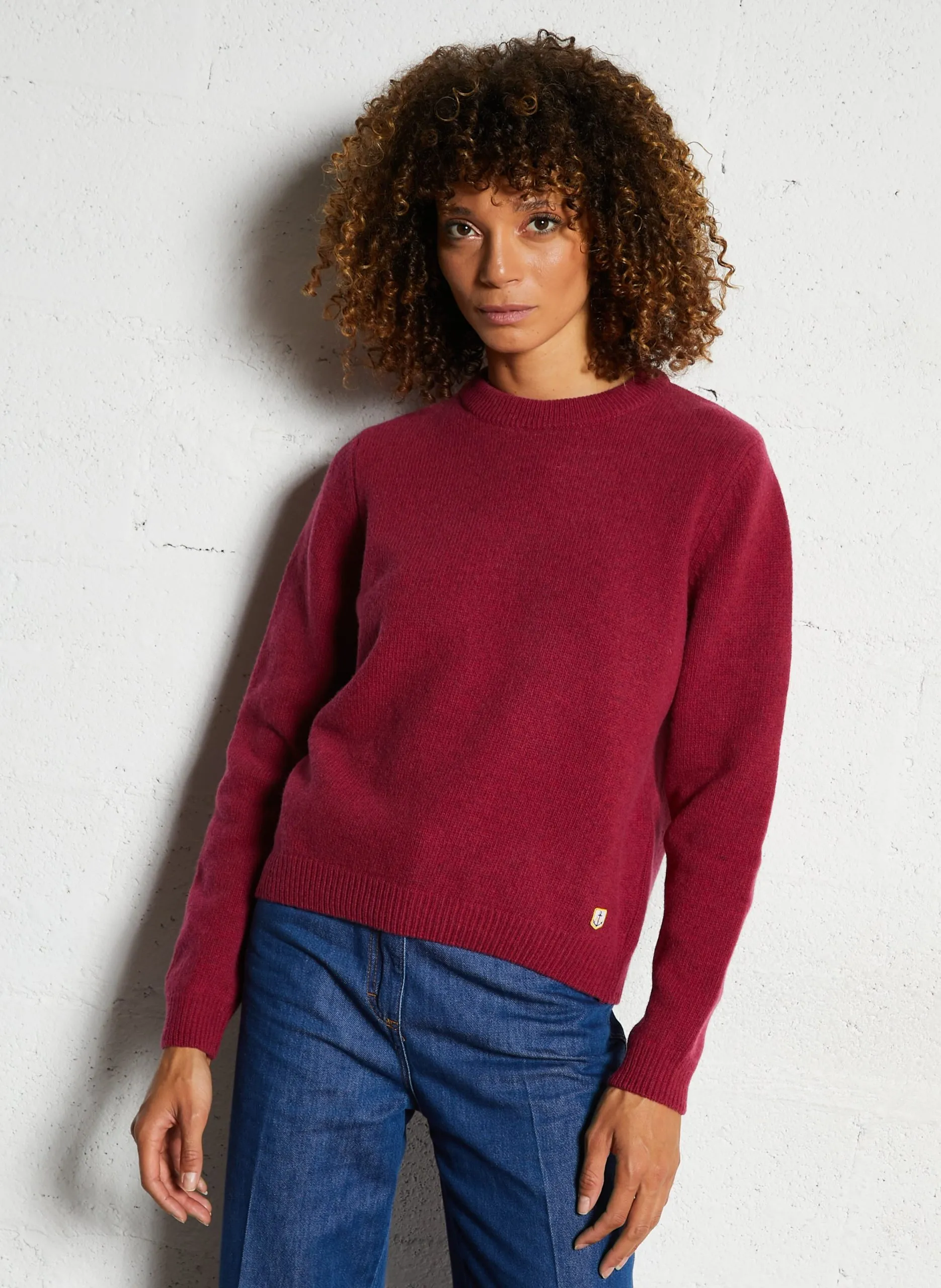 Gerader Rundhalsausschnitt-Pullover aus Wollmischung Rot HERITAGE