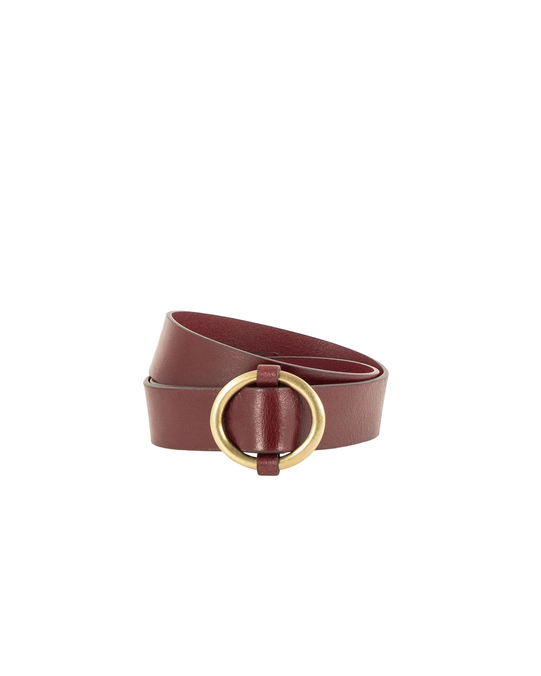 Ledergürtel mit runder Schnalle Braun TISAO