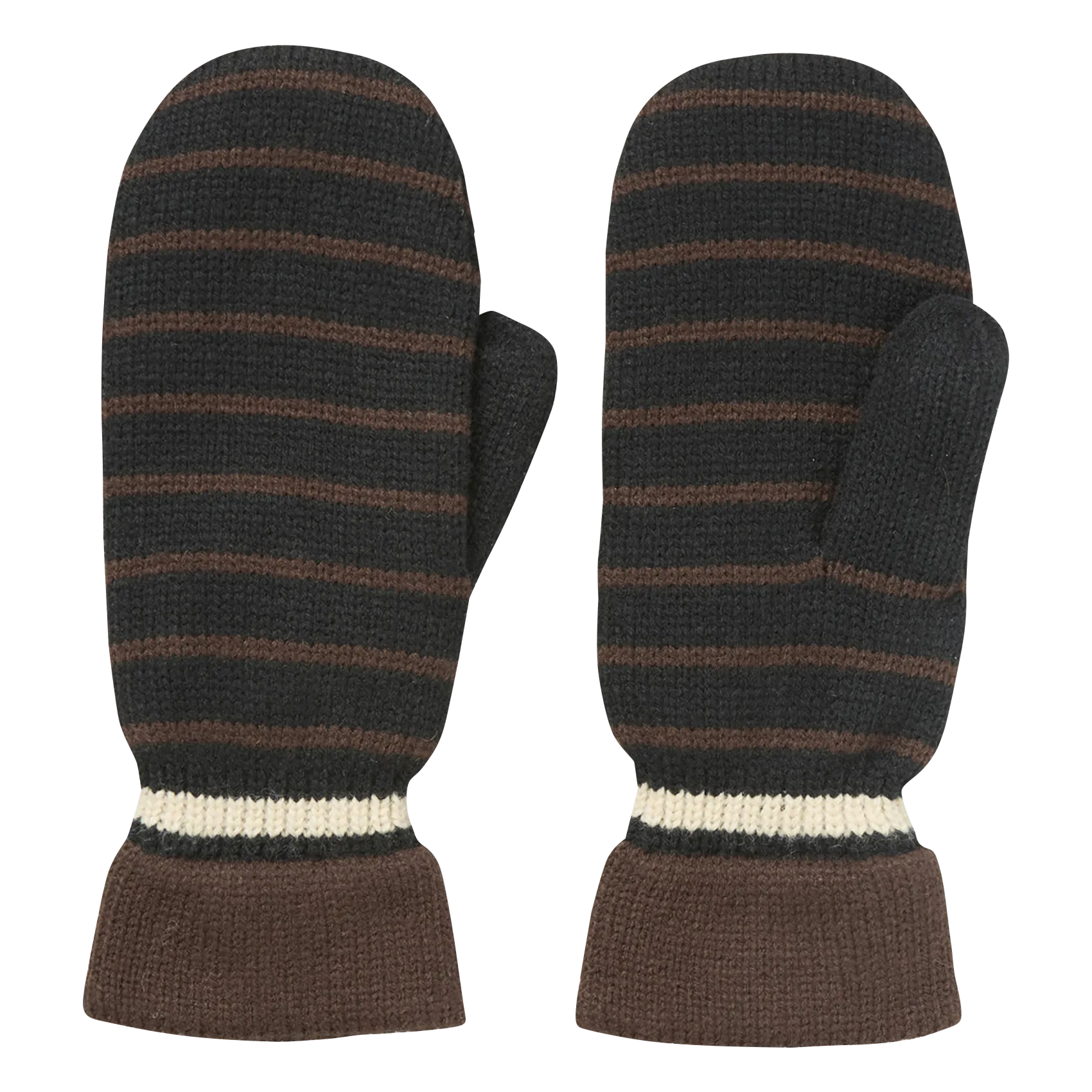 Gestreifte Fäustlinge Schwarz