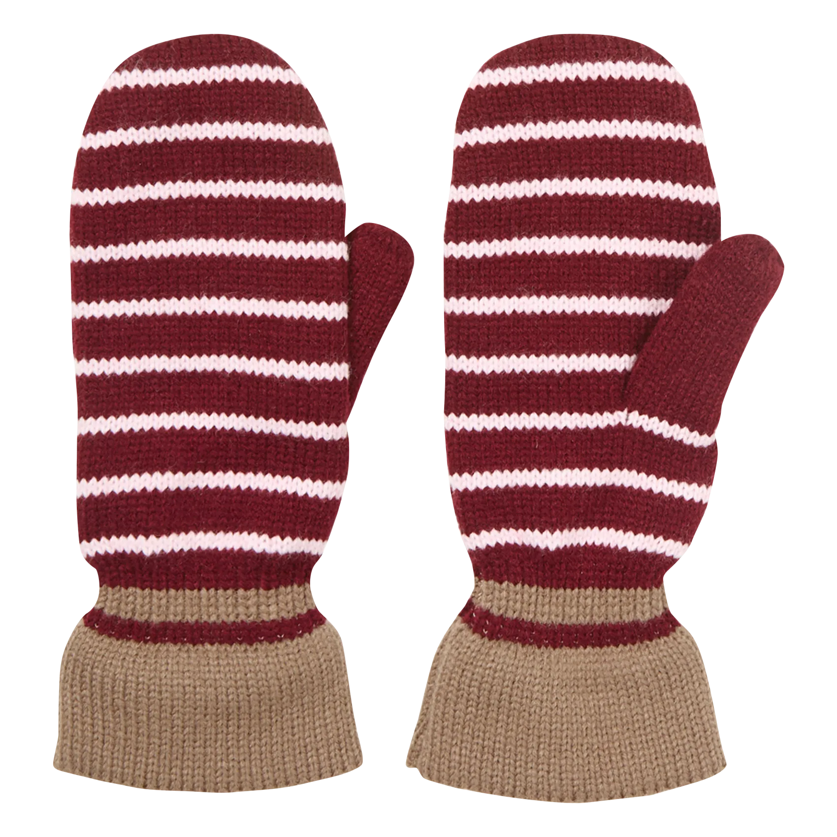 Gestreifte Fäustlinge Rot