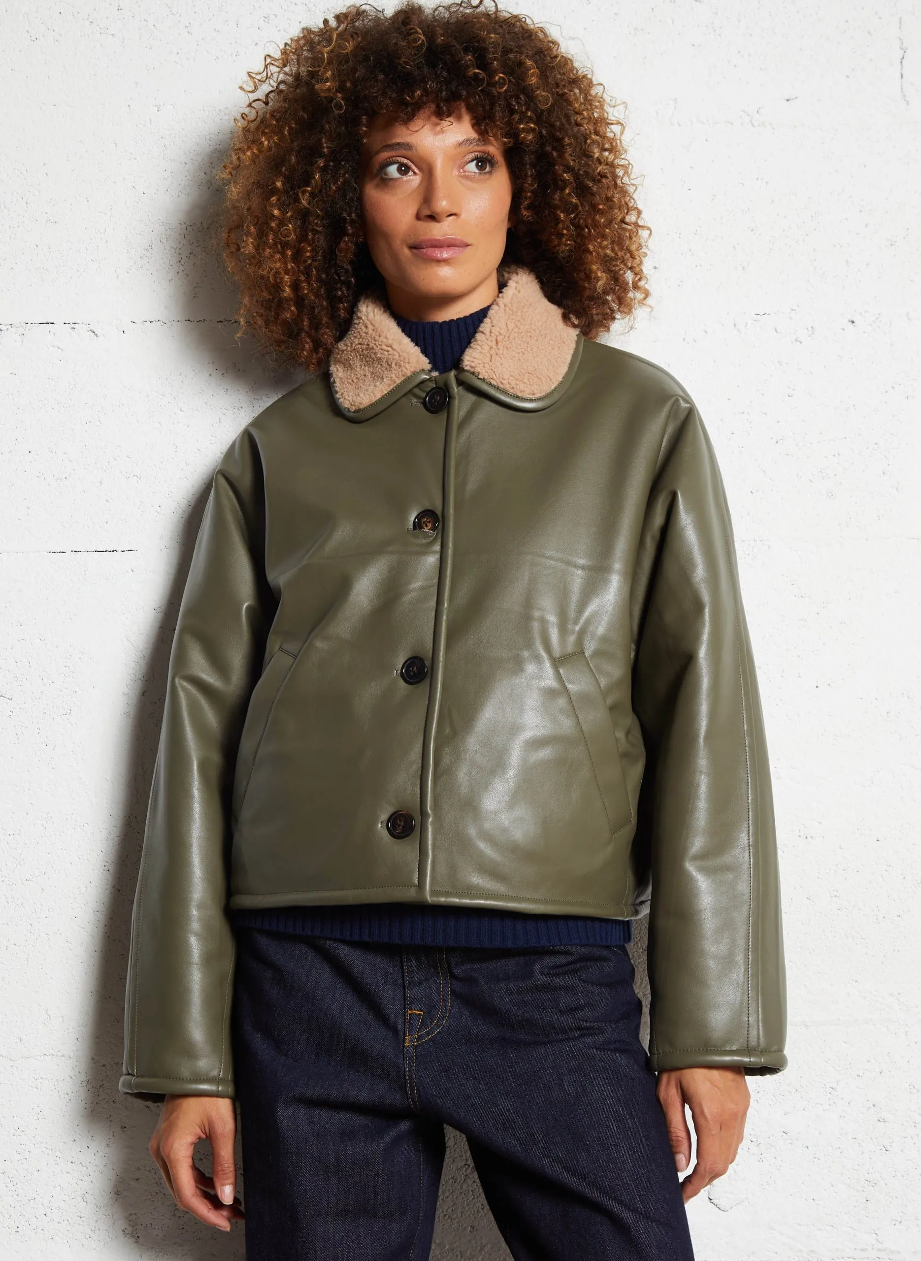 Jacke mit Hemdkragen Khaki JOSH