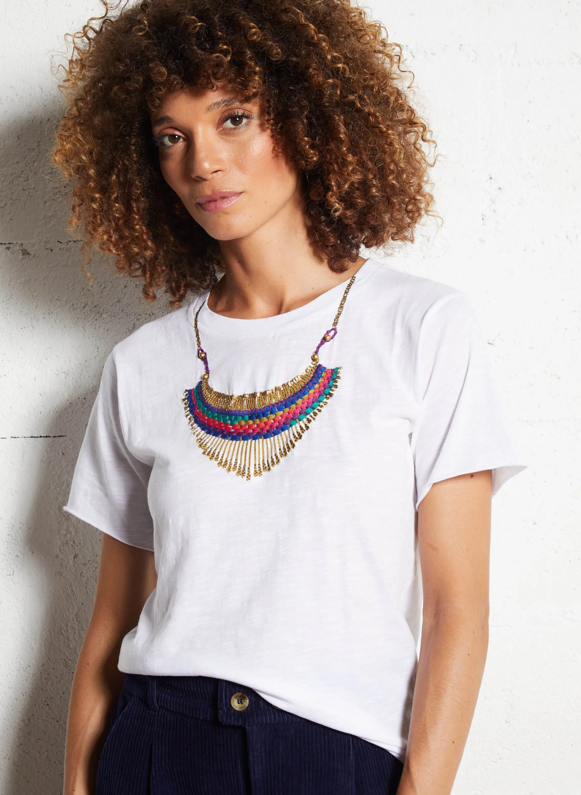 Rundhals-T-Shirt aus Bio-Baumwolle Weiss TORO