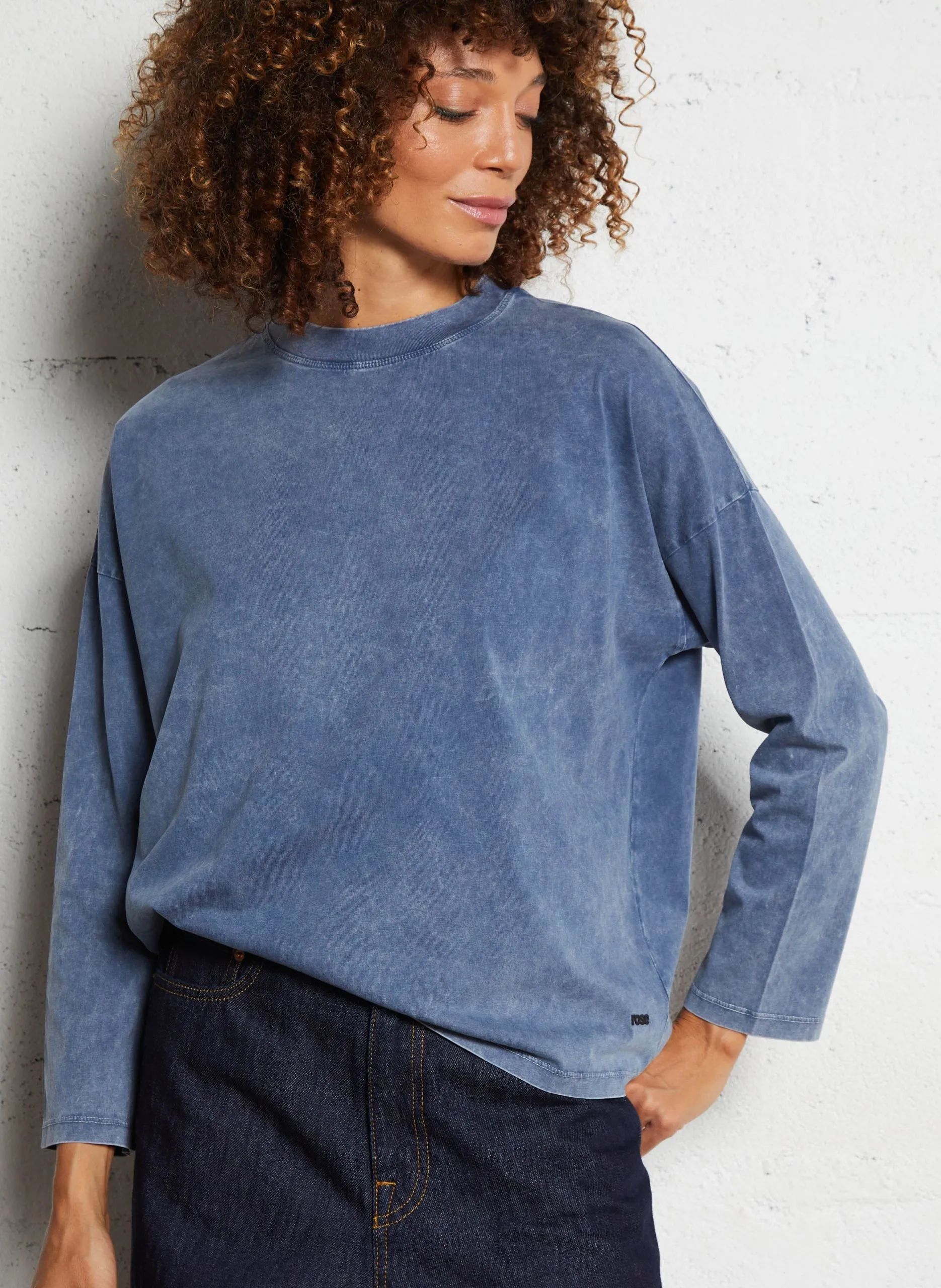Oversize T-Shirt aus Baumwolle Blau FILIO