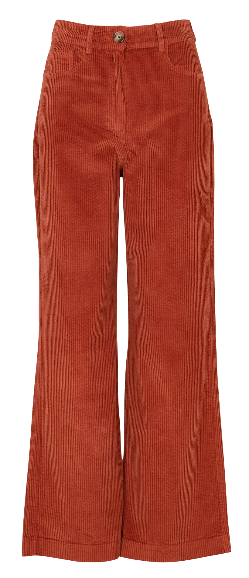 Gerader Cordhosen in einfarbigem Samt Orange SIAMOIS