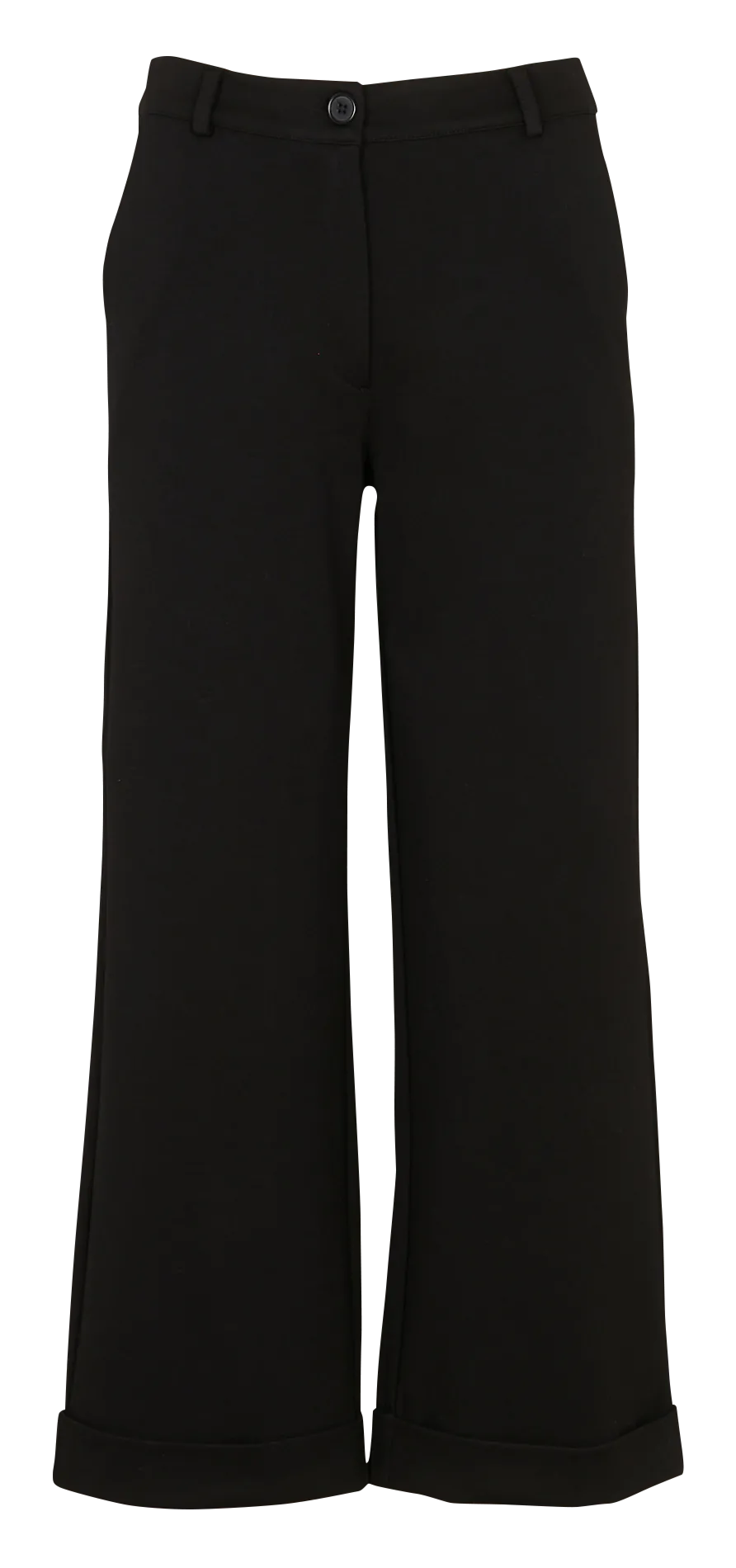 Gerade, einfarbige 7/8-Hose Schwarz