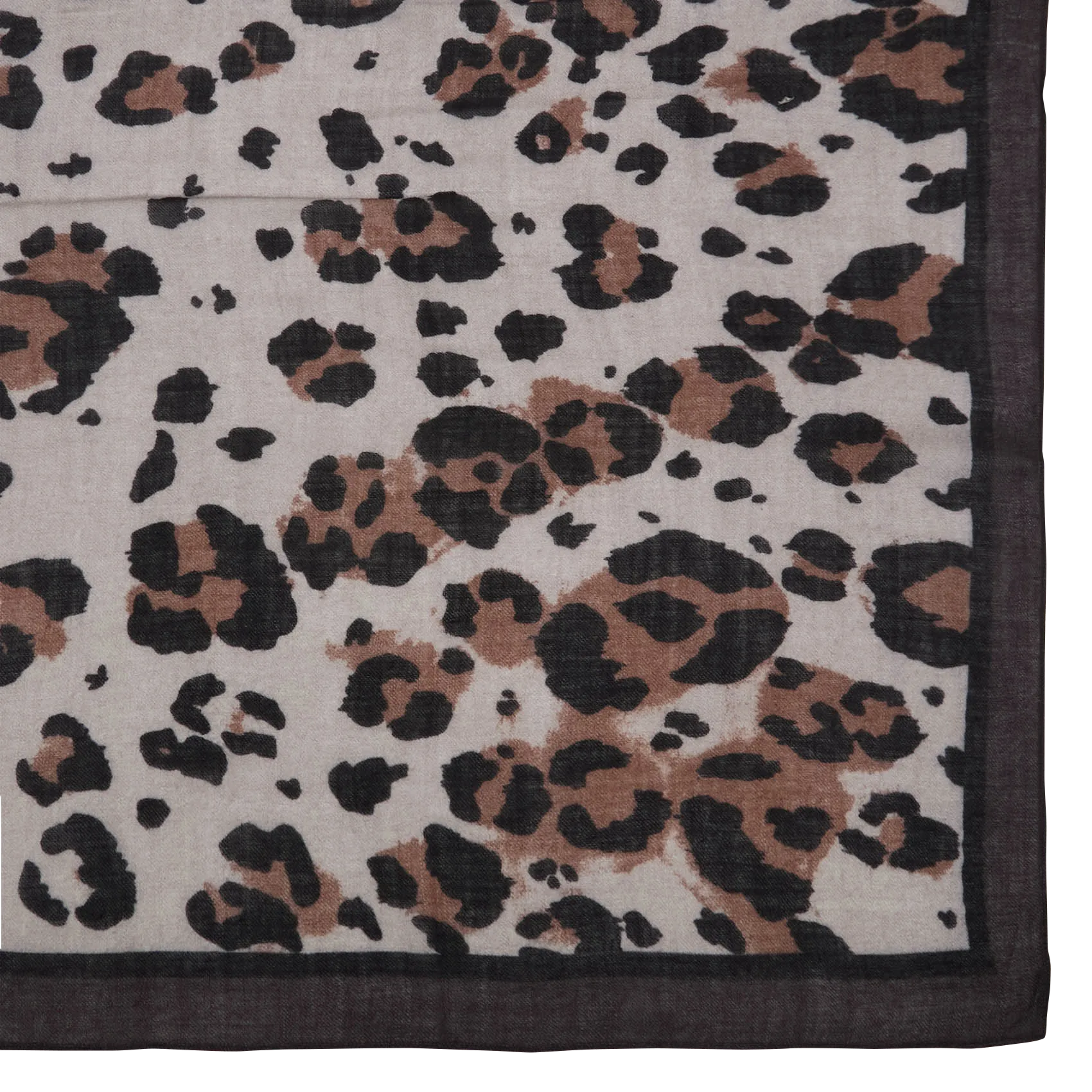 Bedruckter Foulard aus Wolle Grau LEOPARD SQUARE