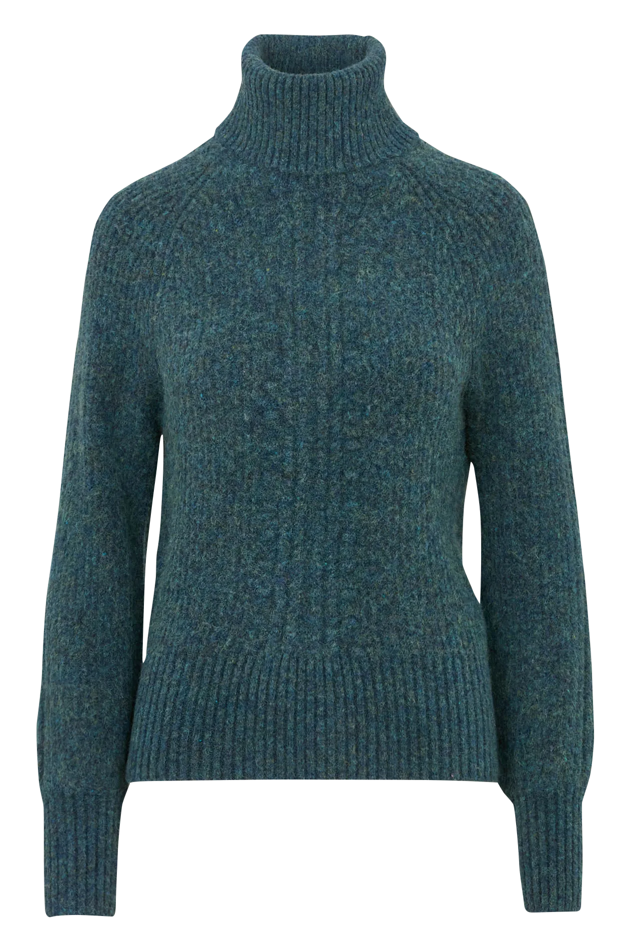 Gerade geschnittener Rollkragenpullover aus Wollmix Blau FISHER