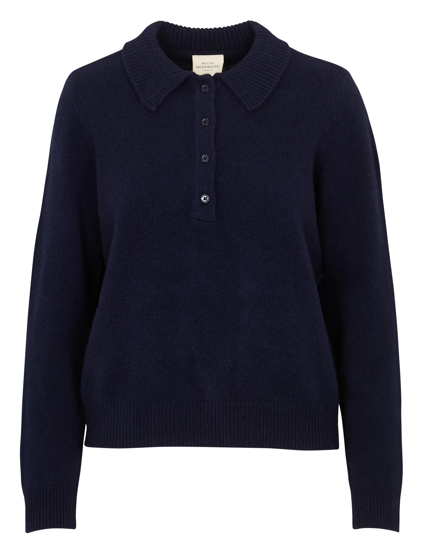 Oversize-Pullover mit Polokragen aus Wolle und Kaschmir Blau MAURICE