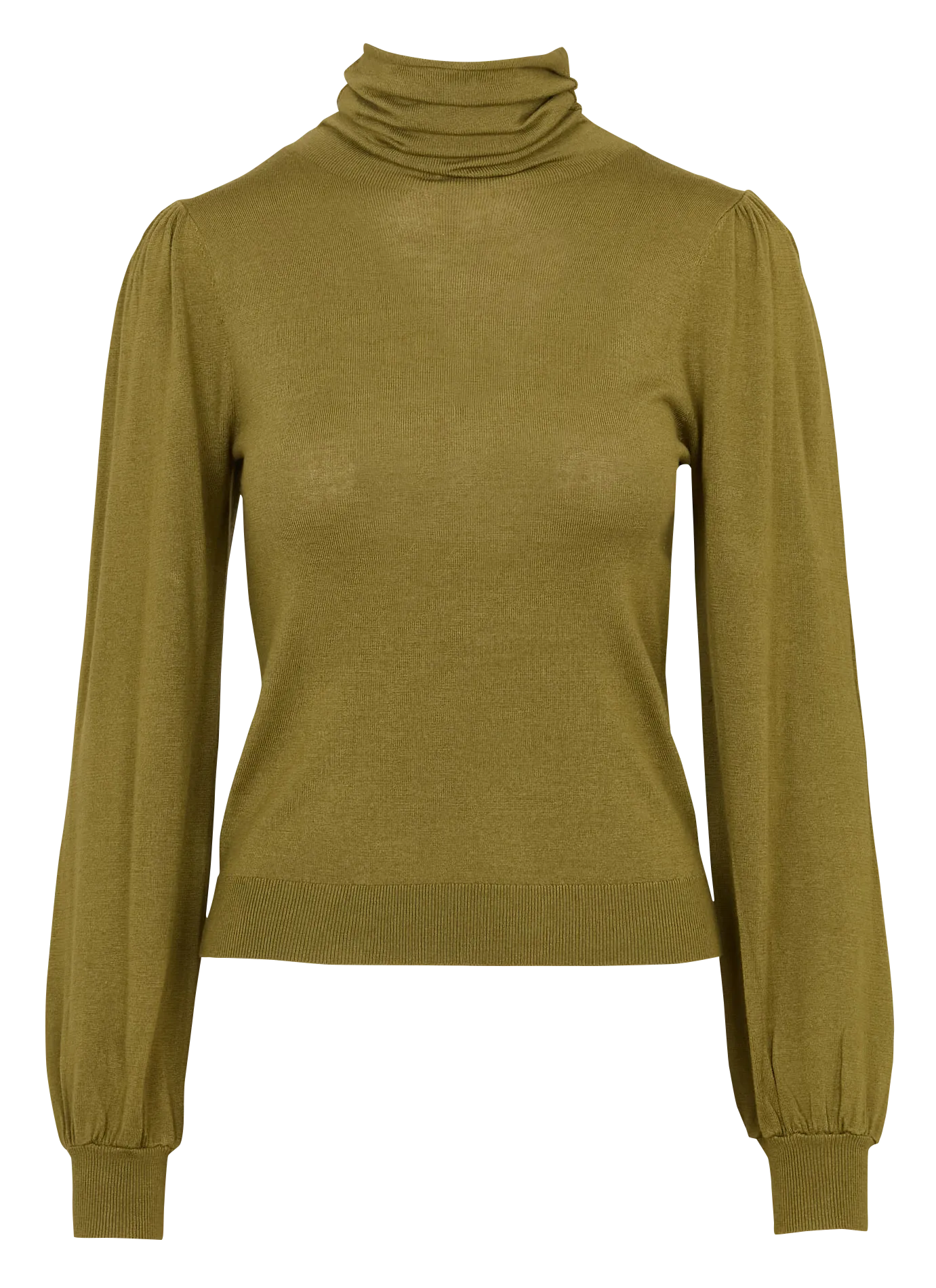 Eng anliegender Rollkragenpullover Khaki MILO