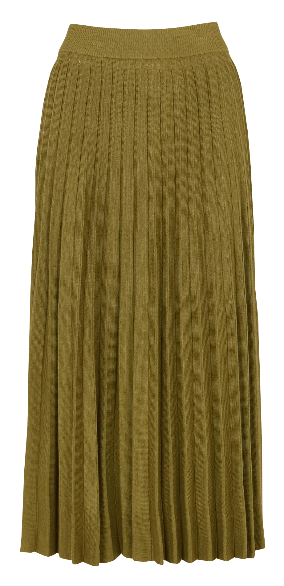 Midi-Faltenrock aus Strick Khaki JANIE