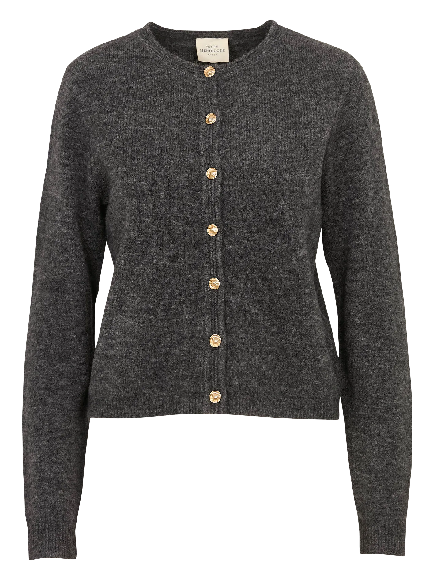 Oversize Rundhalsausschnitt Wollmischung Weste Schwarz MYRIAM