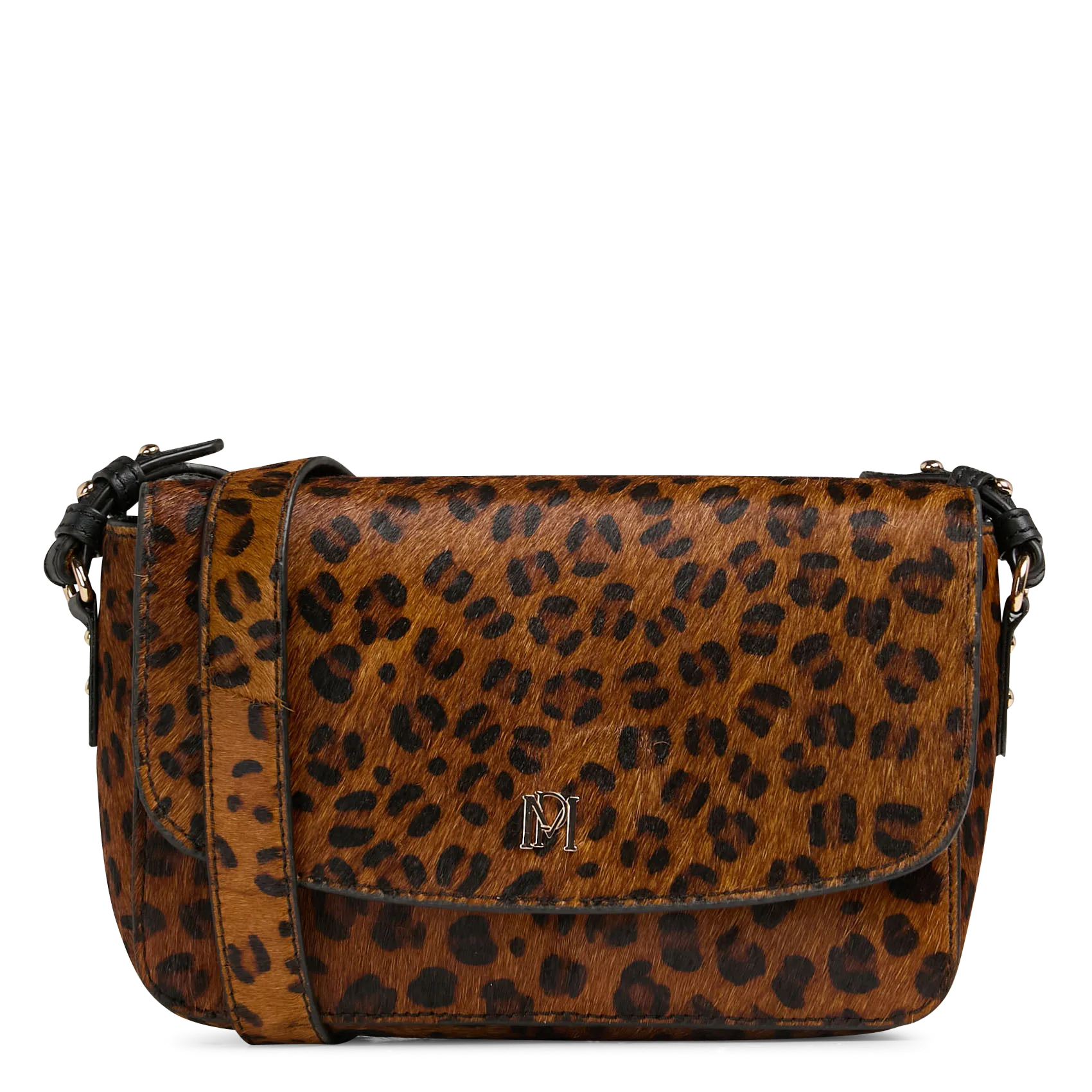 Einfarbige Umhängetasche aus Leder Braun STEPH