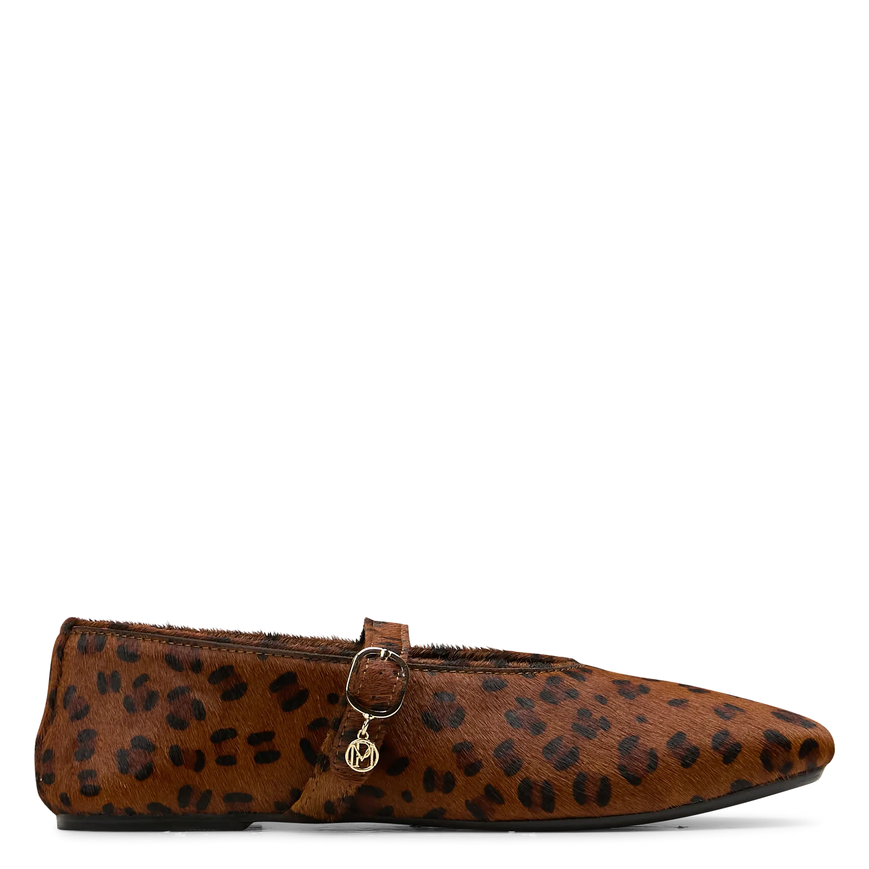 Leopardenmuster-Lederballerinas Beige CARLITA