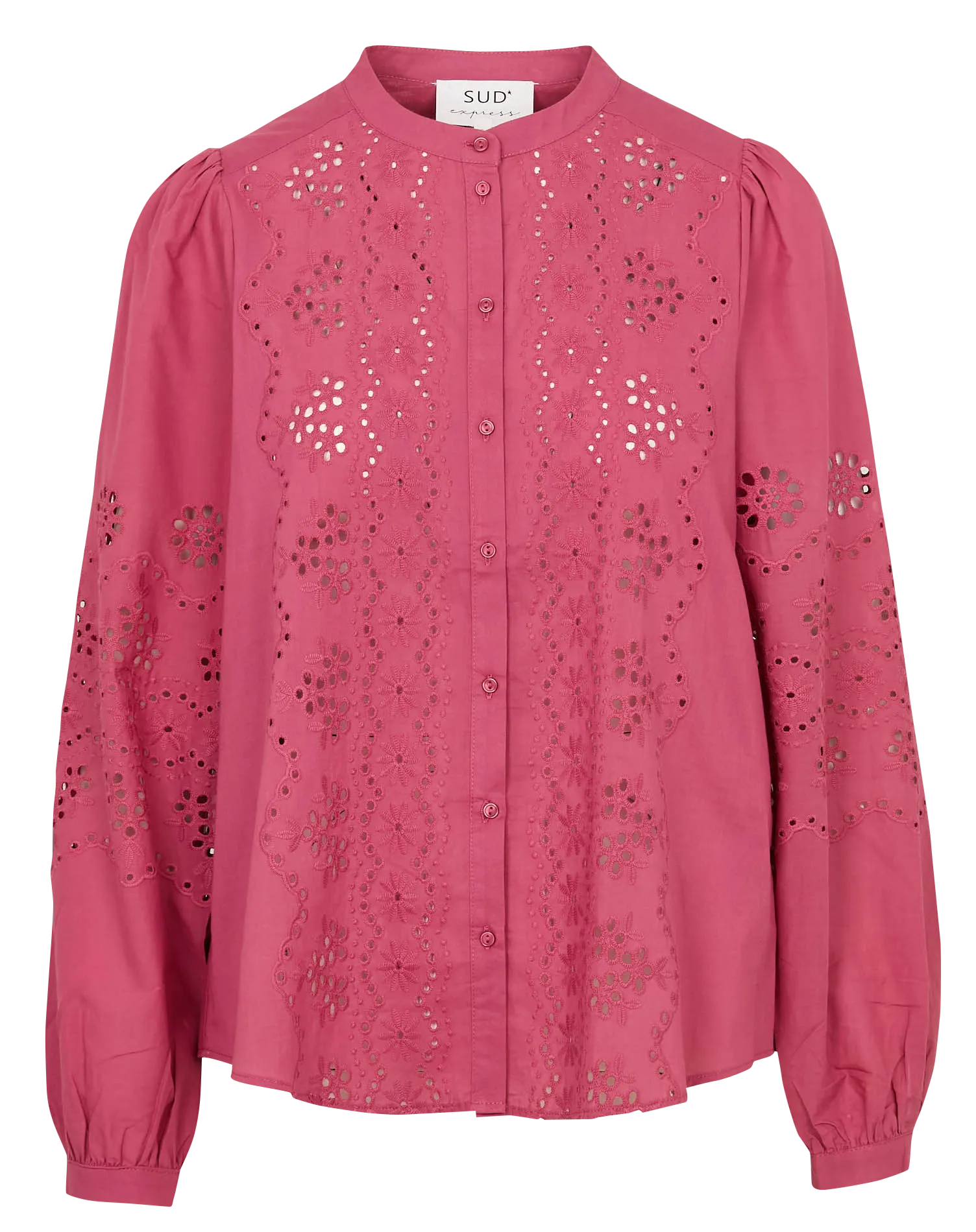 Weites Hemd mit Mao-Kragen aus Baumwolle Rosa CORMINE