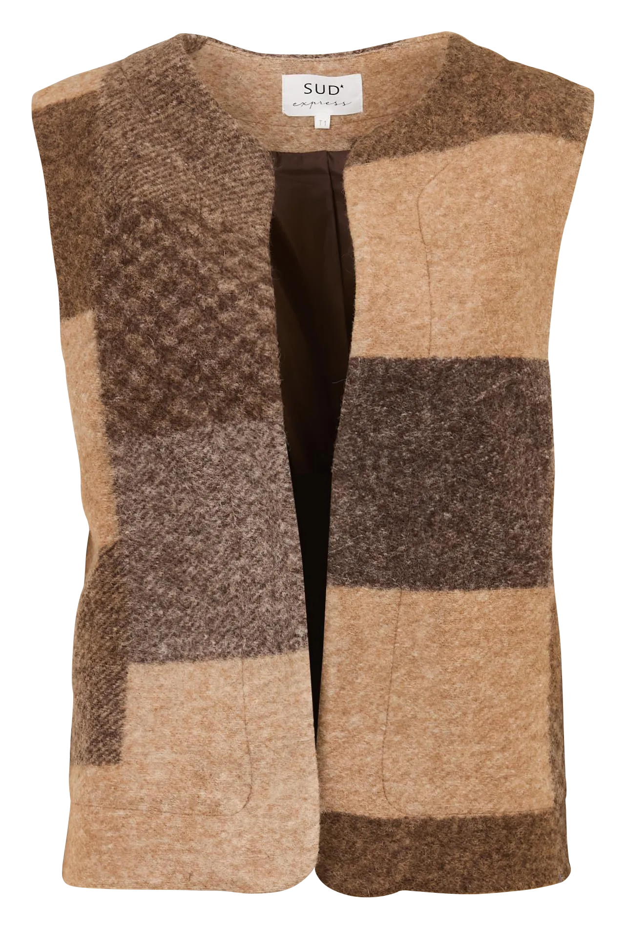 Ärmellose gerade Wollmischweste Beige GATILDE