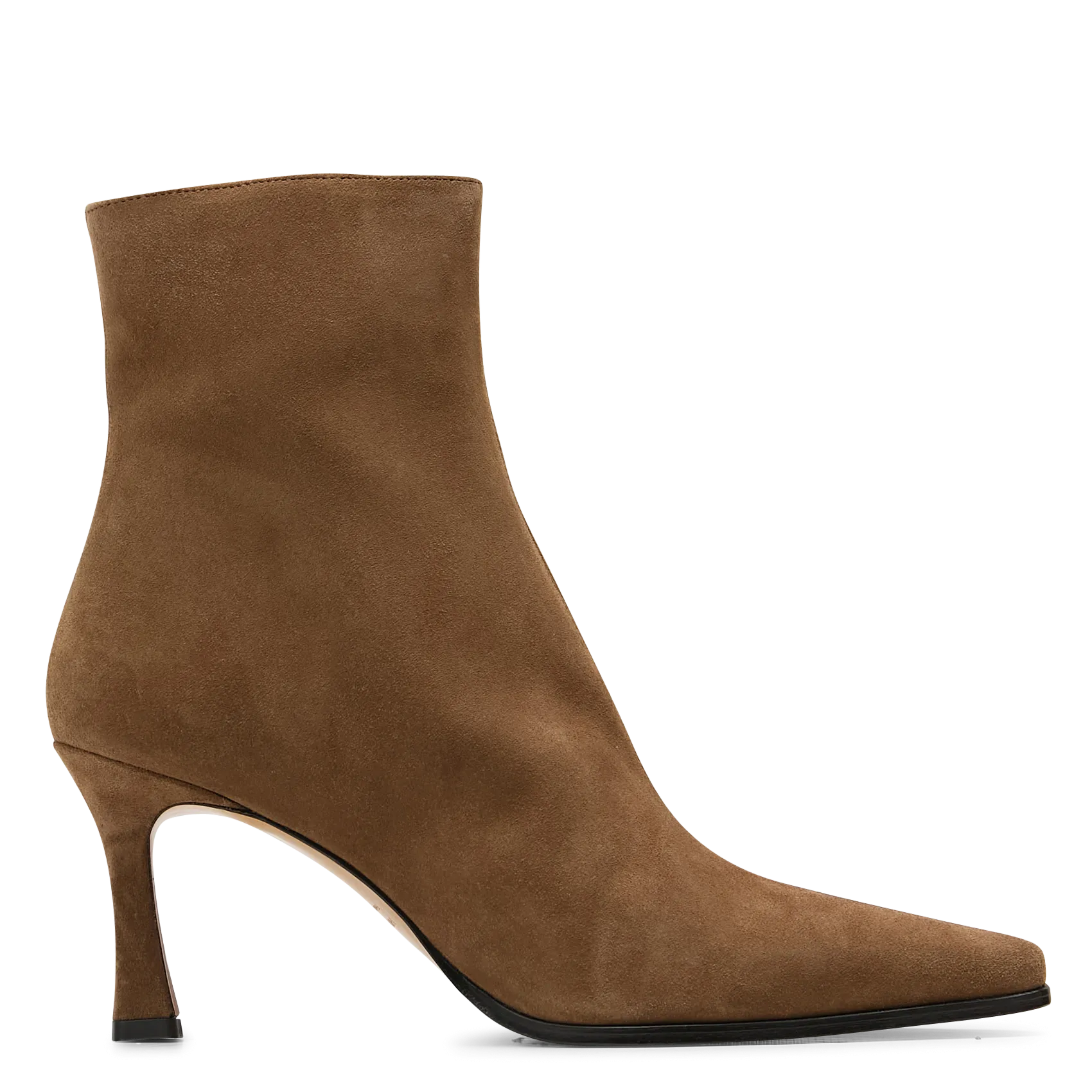 Veloursleder-Stiefeletten mit Absatz Braun N°713