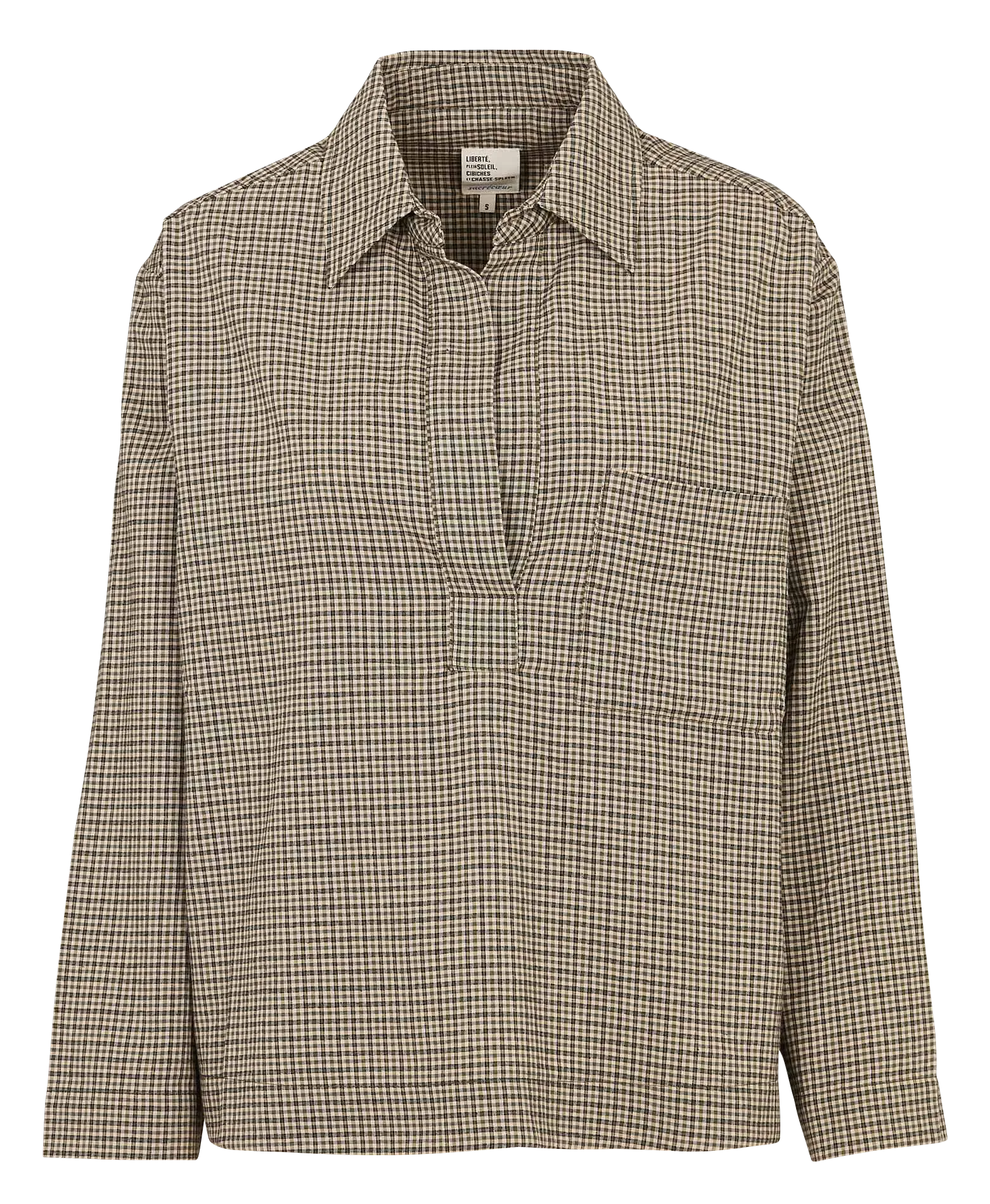 Weites Top mit langen Ärmeln in Karomuster Grun MAELIE