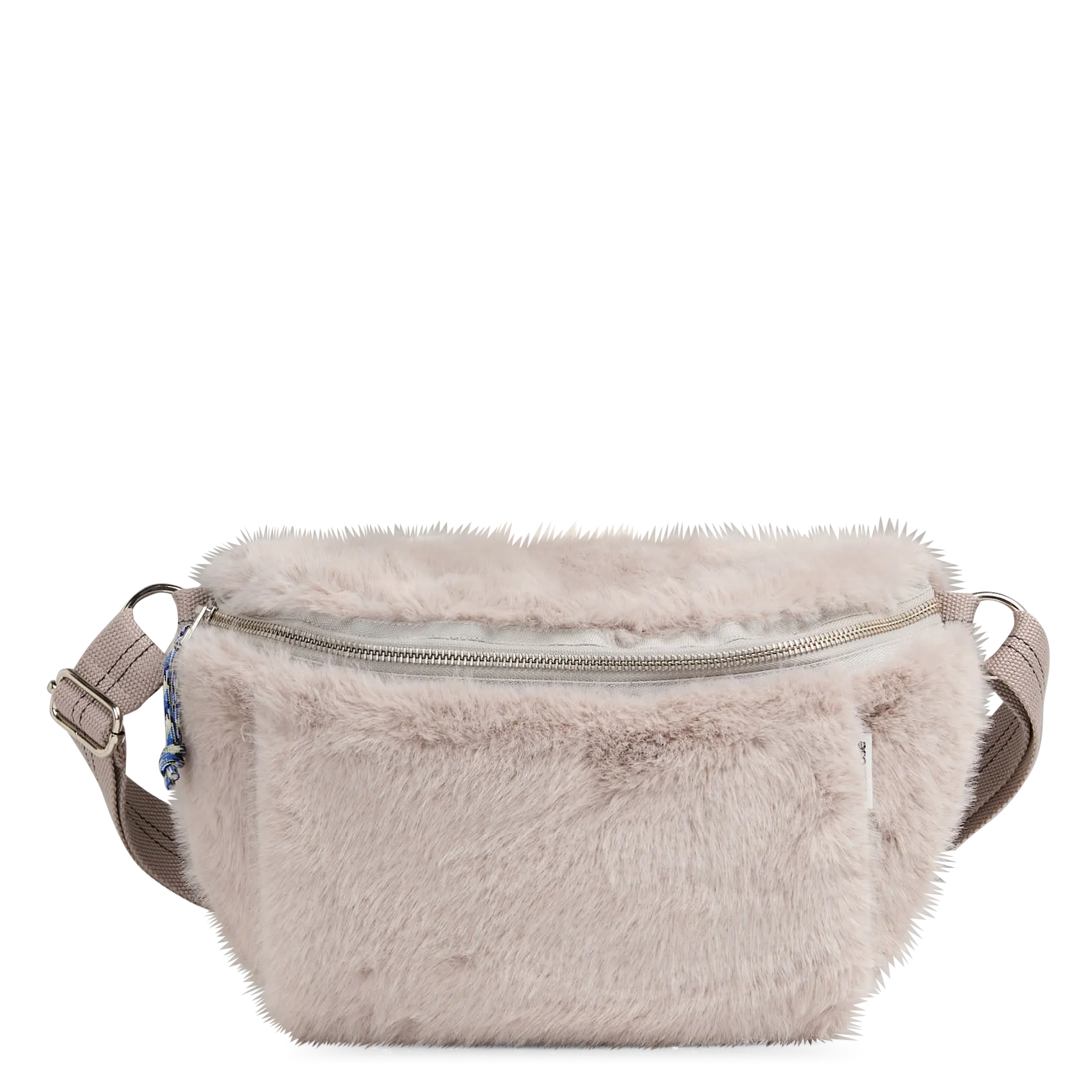 Gürteltasche mit Reißverschluss aus Kunstpelz Grau HOSWEL