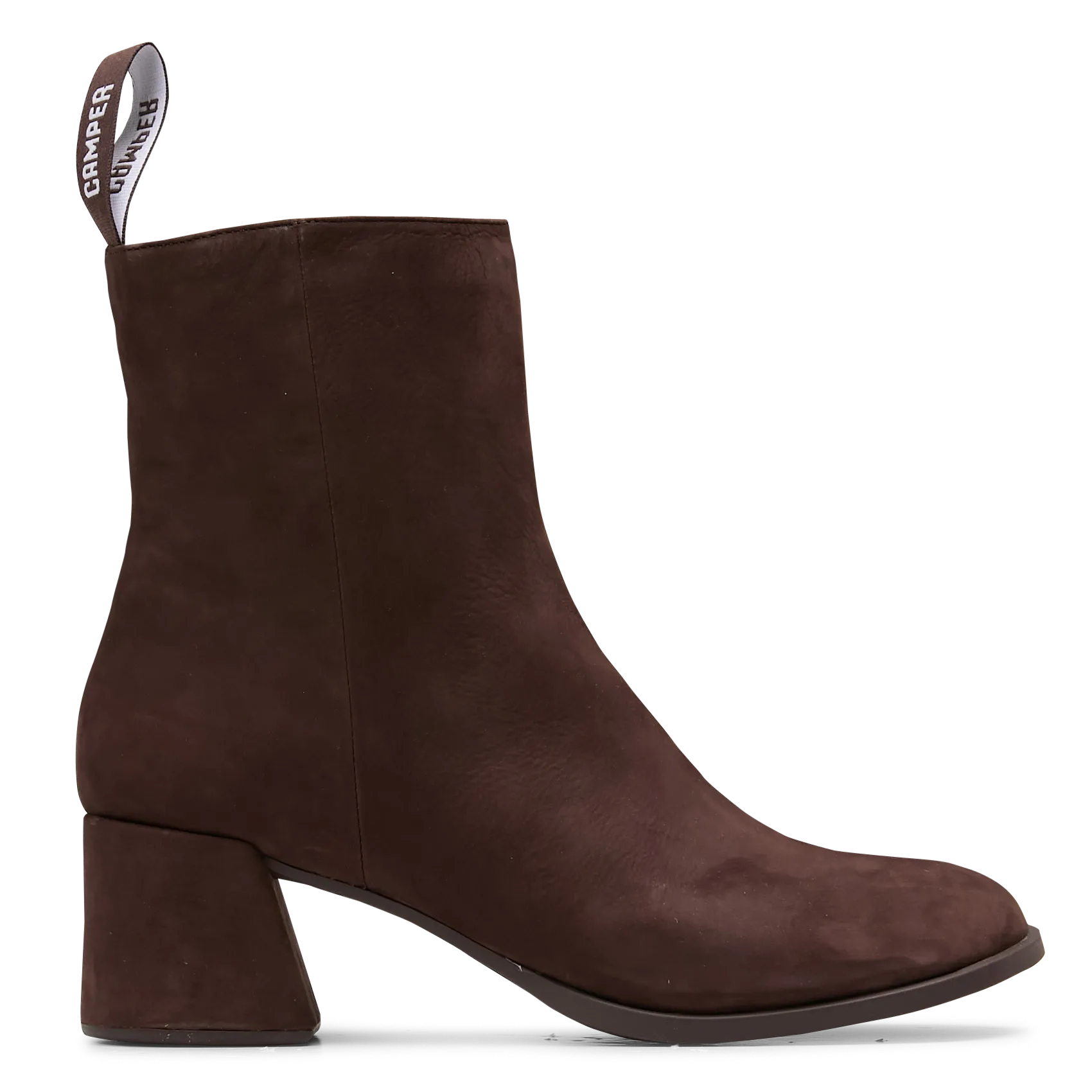 Stiefeletten mit einfarbigem Lederabsatz Braun KORA