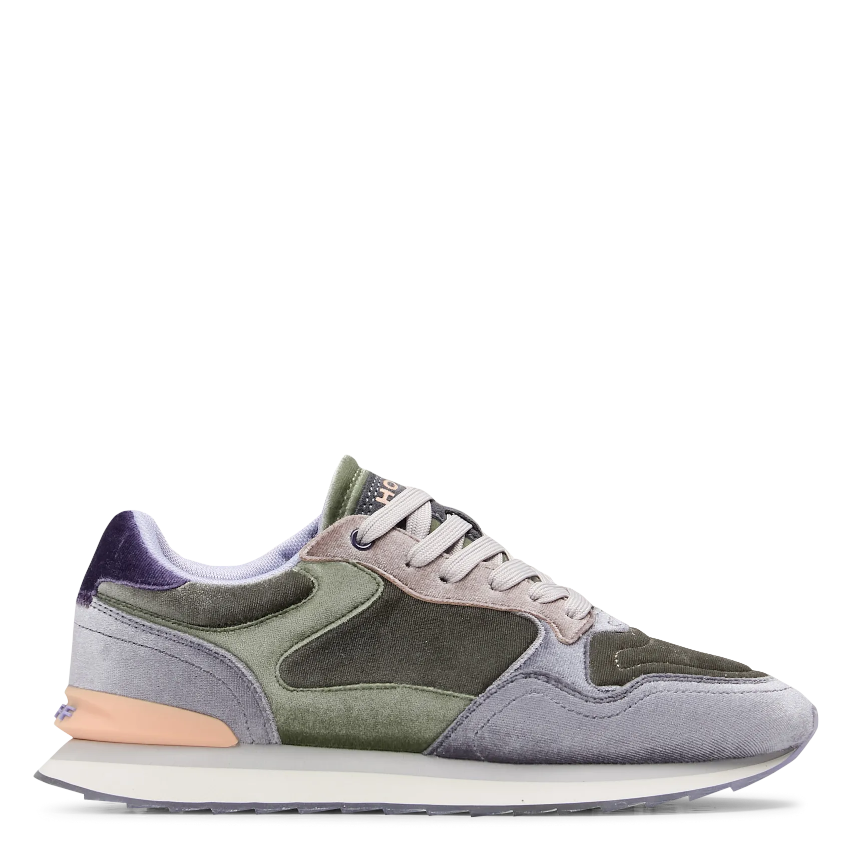 Niedrige Samt-Sneaker Grun EMERALD