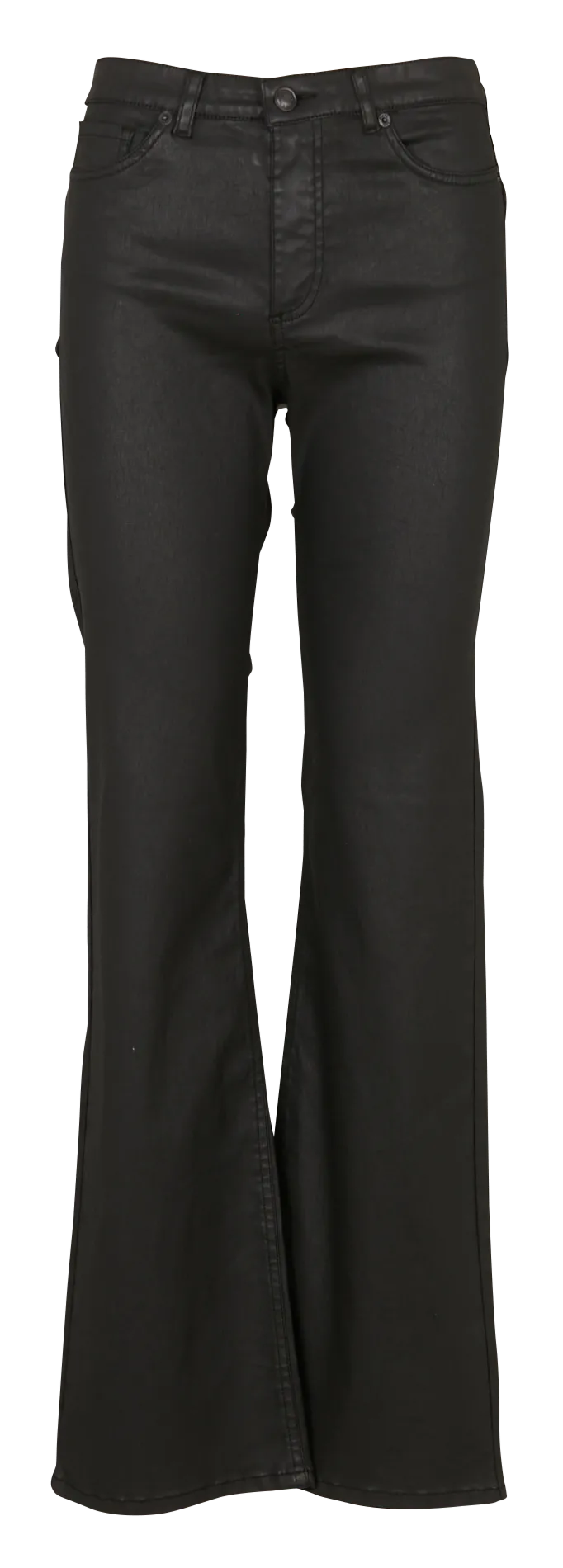 Beschichtete Bootcut-Jeans Schwarz