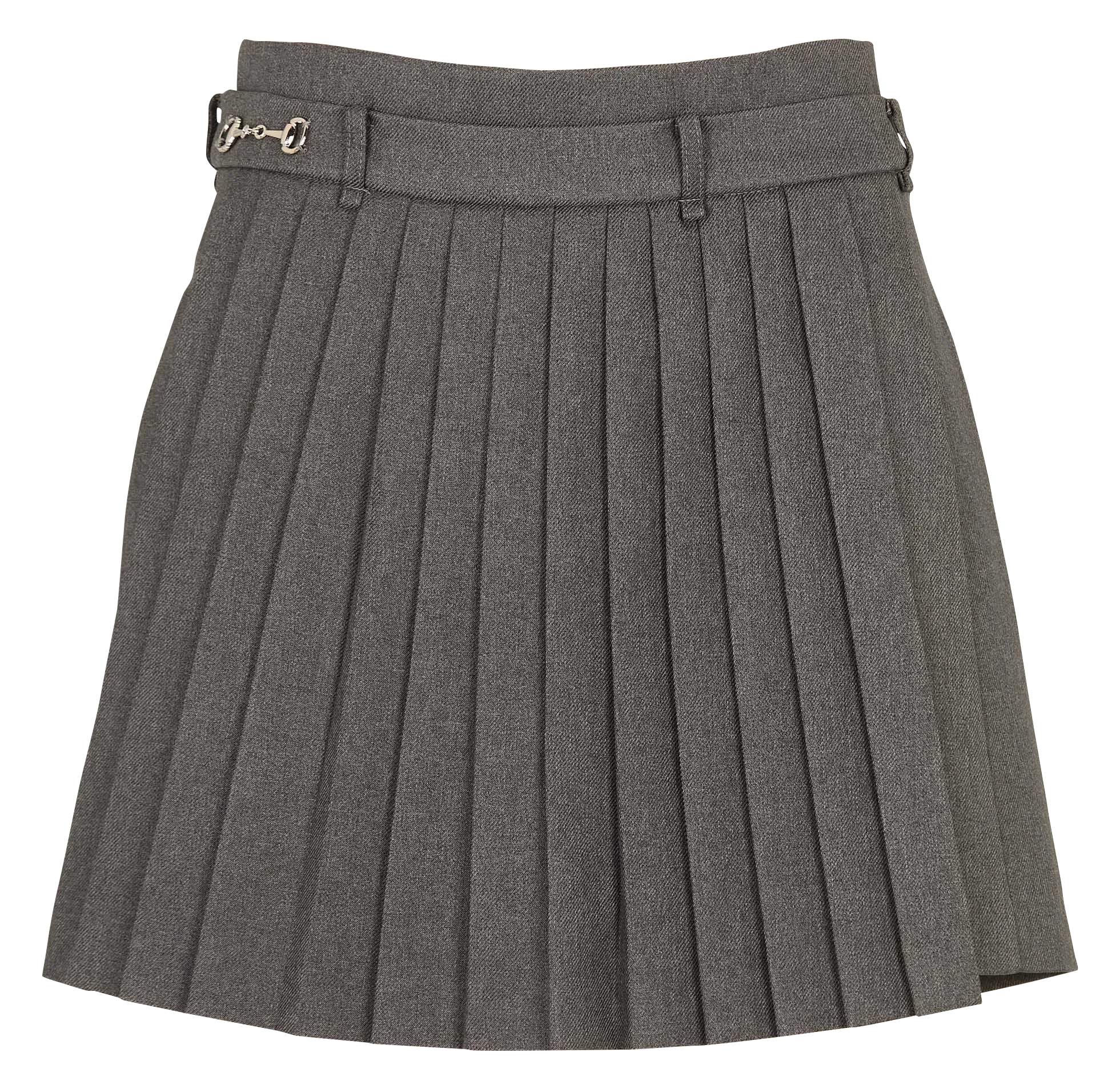 Gefalteter einfarbiger Minirock Grau JANINE