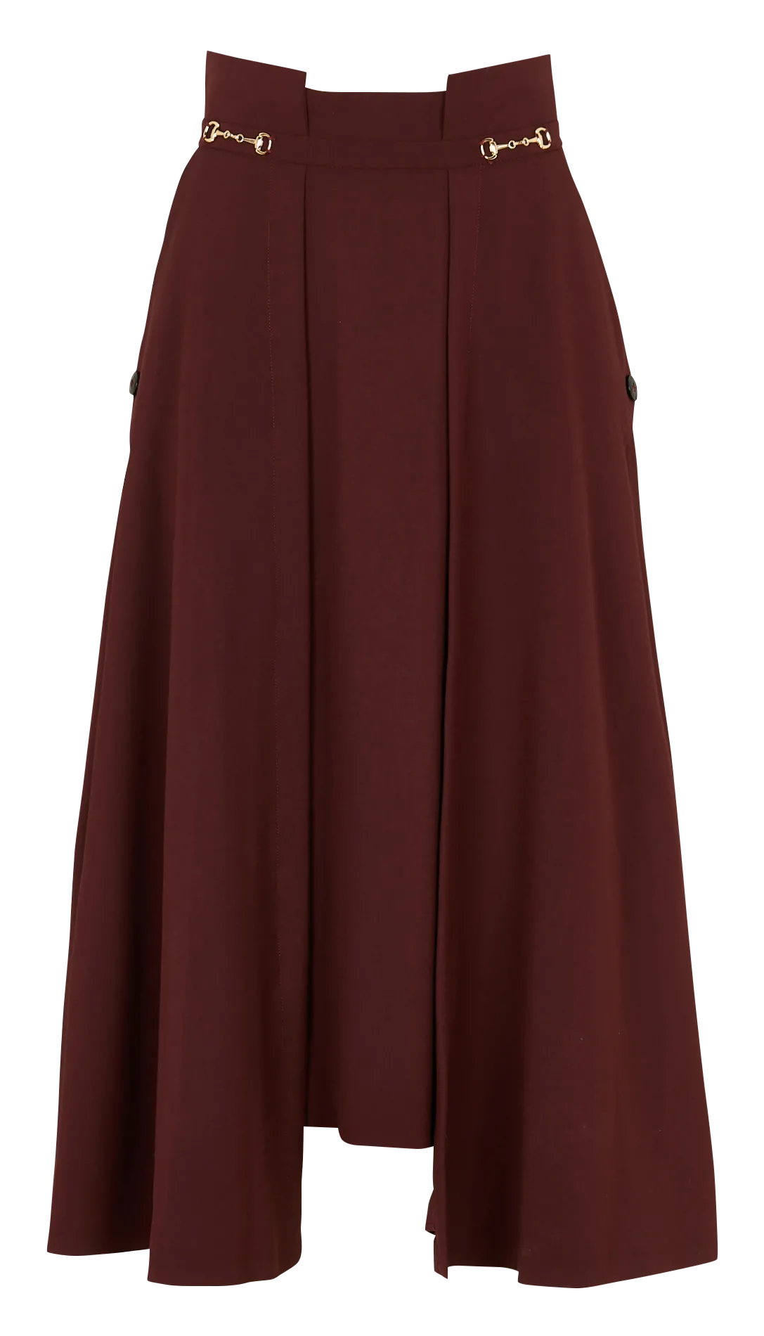 Weite einfarbige Plisseerock Pflaume JAKIE