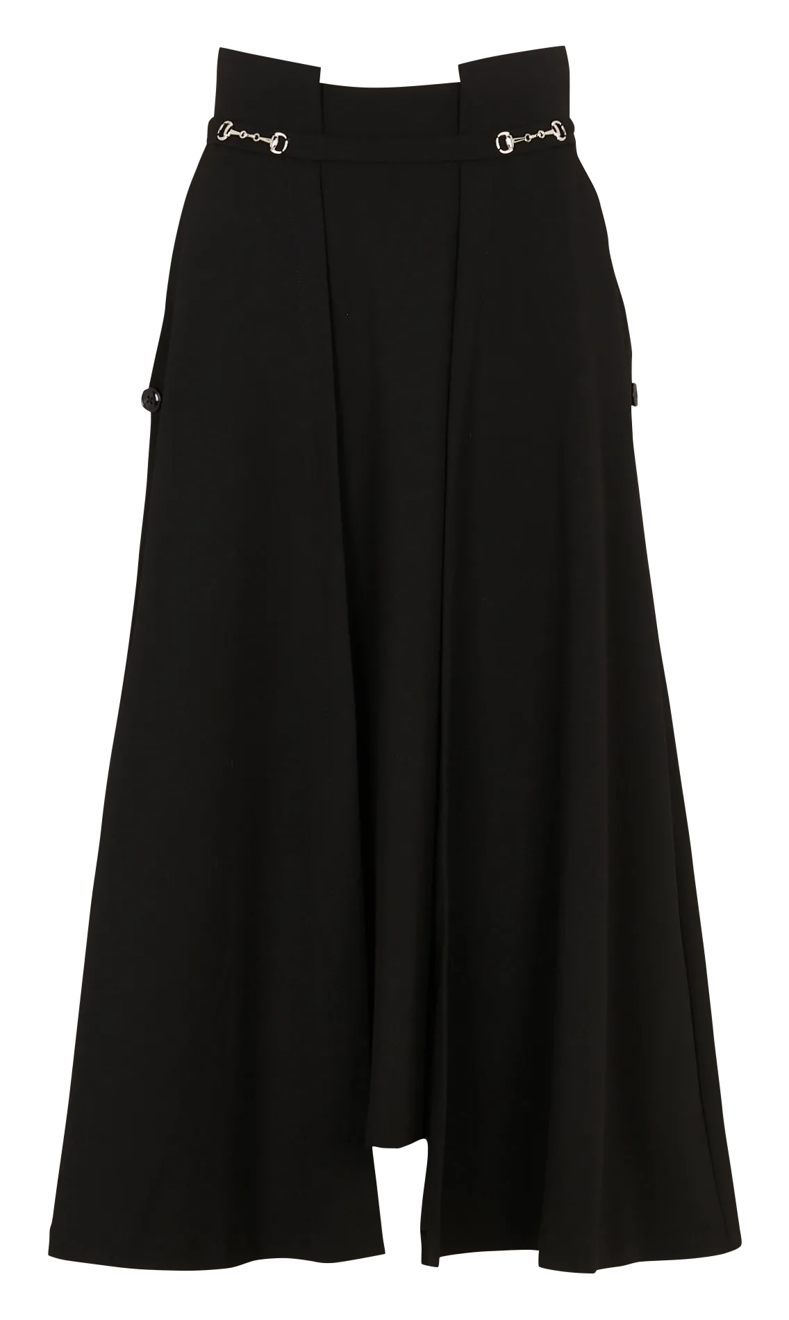 Weite einfarbige Plisseerock Schwarz JAKIE