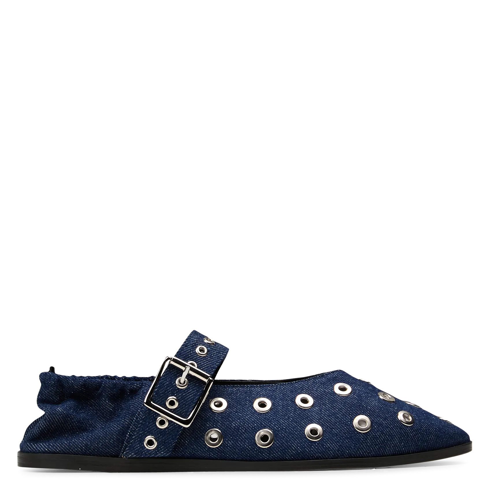 Lederballerinas mit Ösen Blau GIA