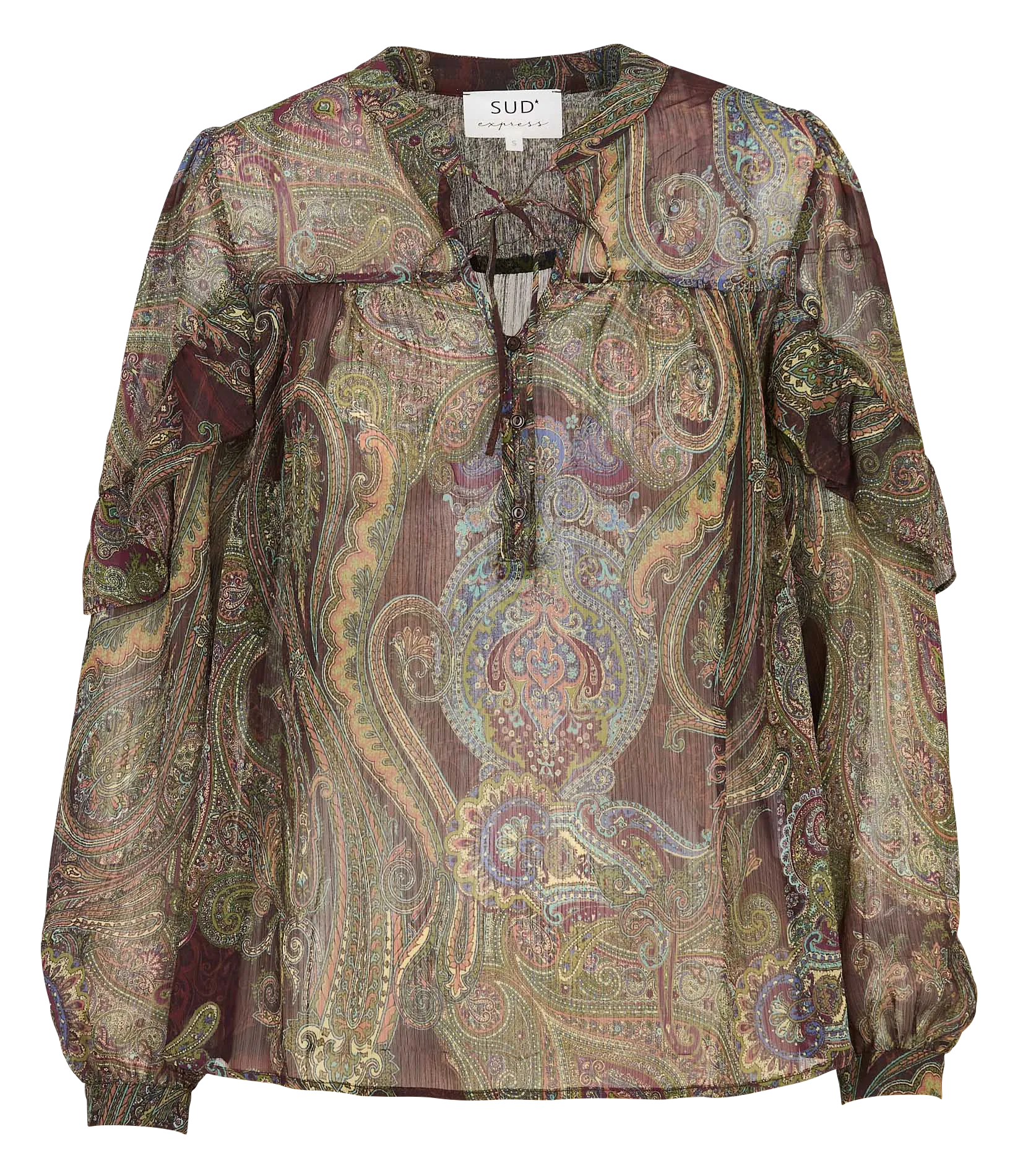 Weite Bluse mit Print Braun TARENA