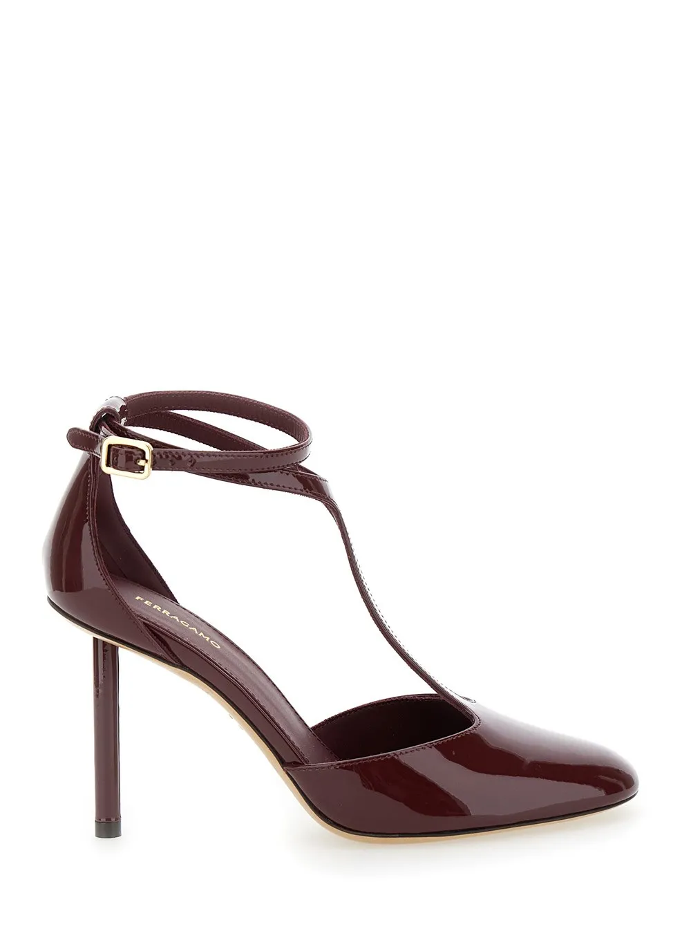 Pumps "Lysandra" aus Leder für Damen in Bordeaux mit Logoschriftzug auf der Sohle